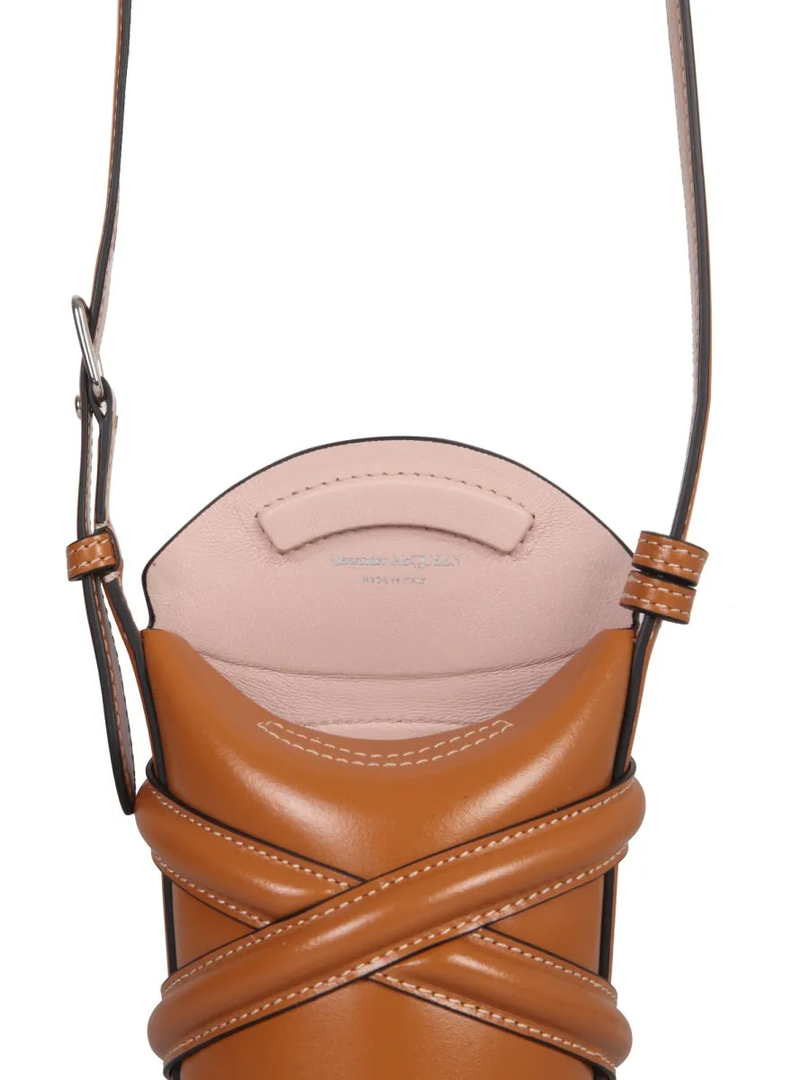 Alexander McQueen Logo Embossed The Mini Curve Bucket Bag