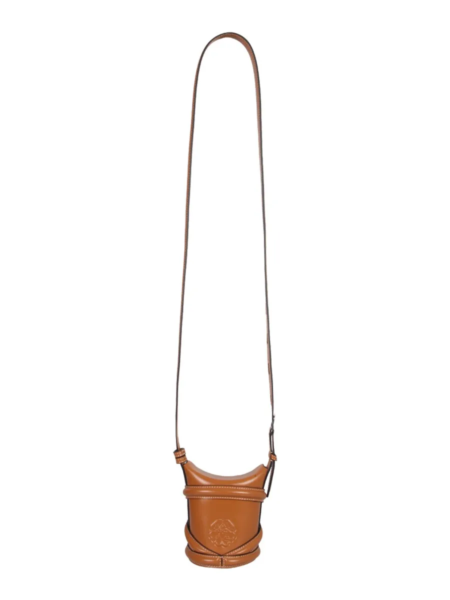 Alexander McQueen Logo Embossed The Mini Curve Bucket Bag