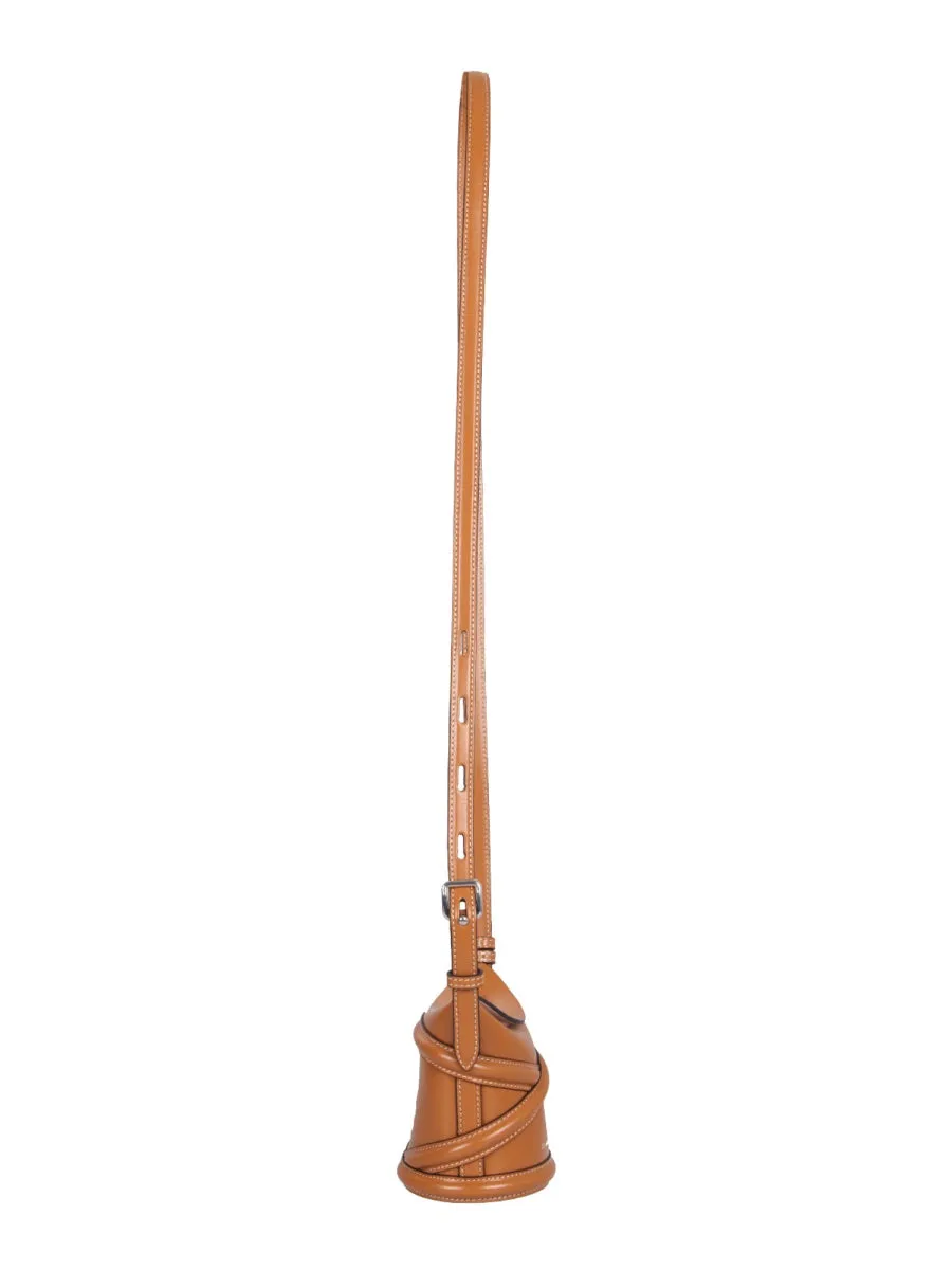 Alexander McQueen Logo Embossed The Mini Curve Bucket Bag