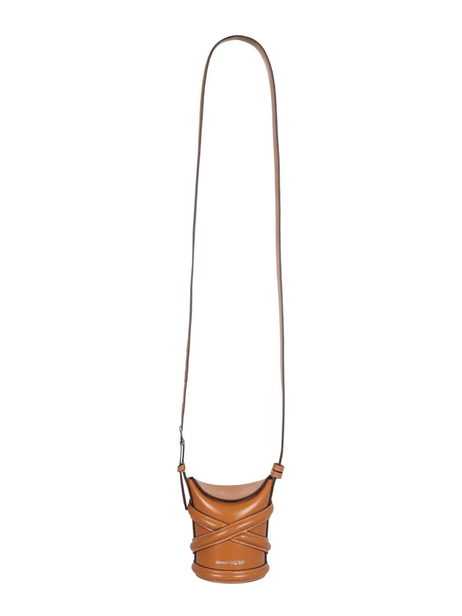 Alexander McQueen Logo Embossed The Mini Curve Bucket Bag