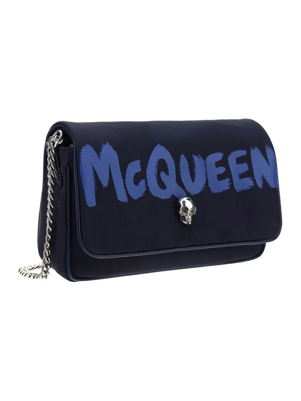 Alexander McQueen Logo Printed Skull Stud Shoulder Bag