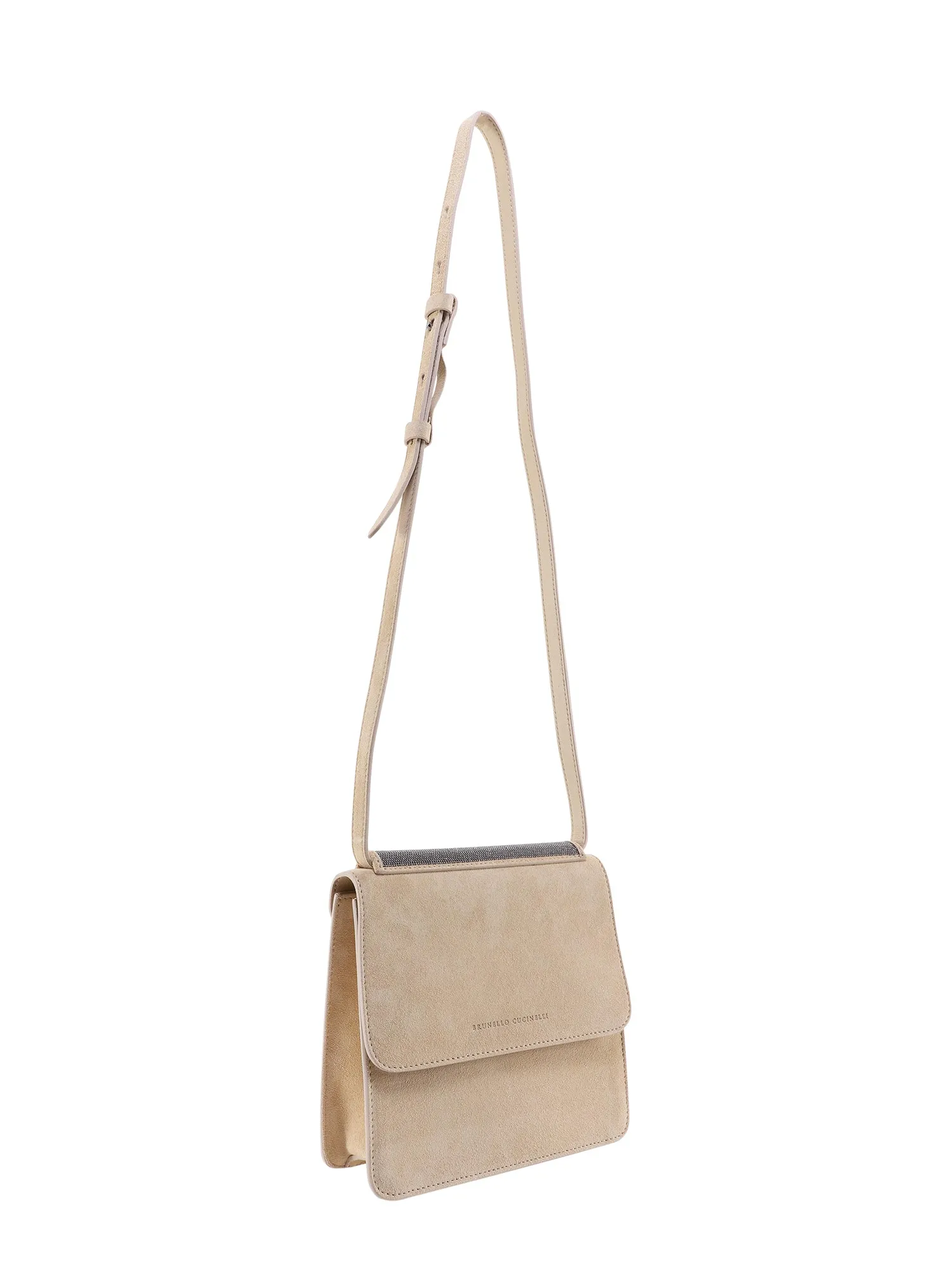 Brunello Cucinelli Logo Detailed Studded Crossbody Bag