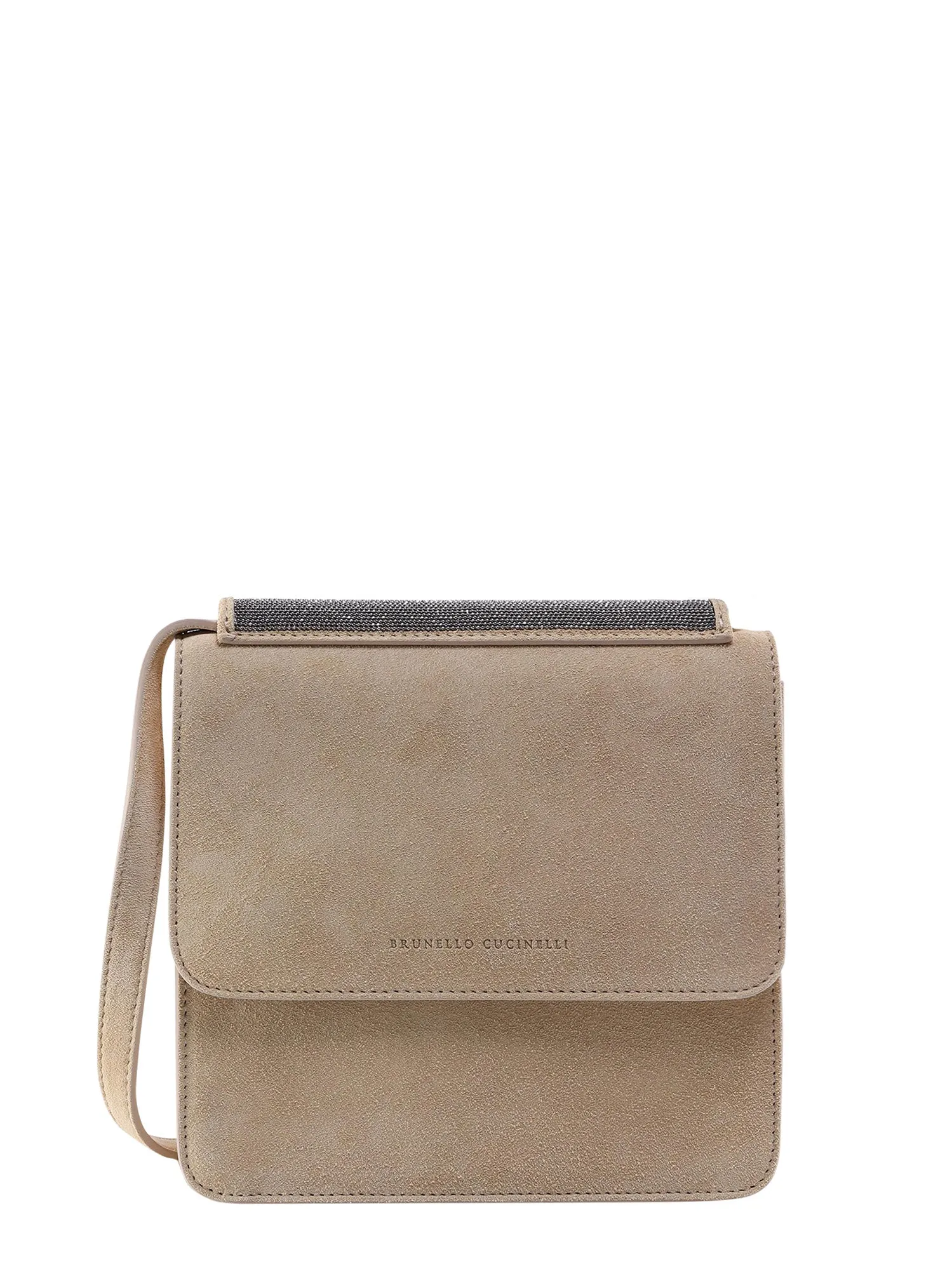 Brunello Cucinelli Logo Detailed Studded Crossbody Bag