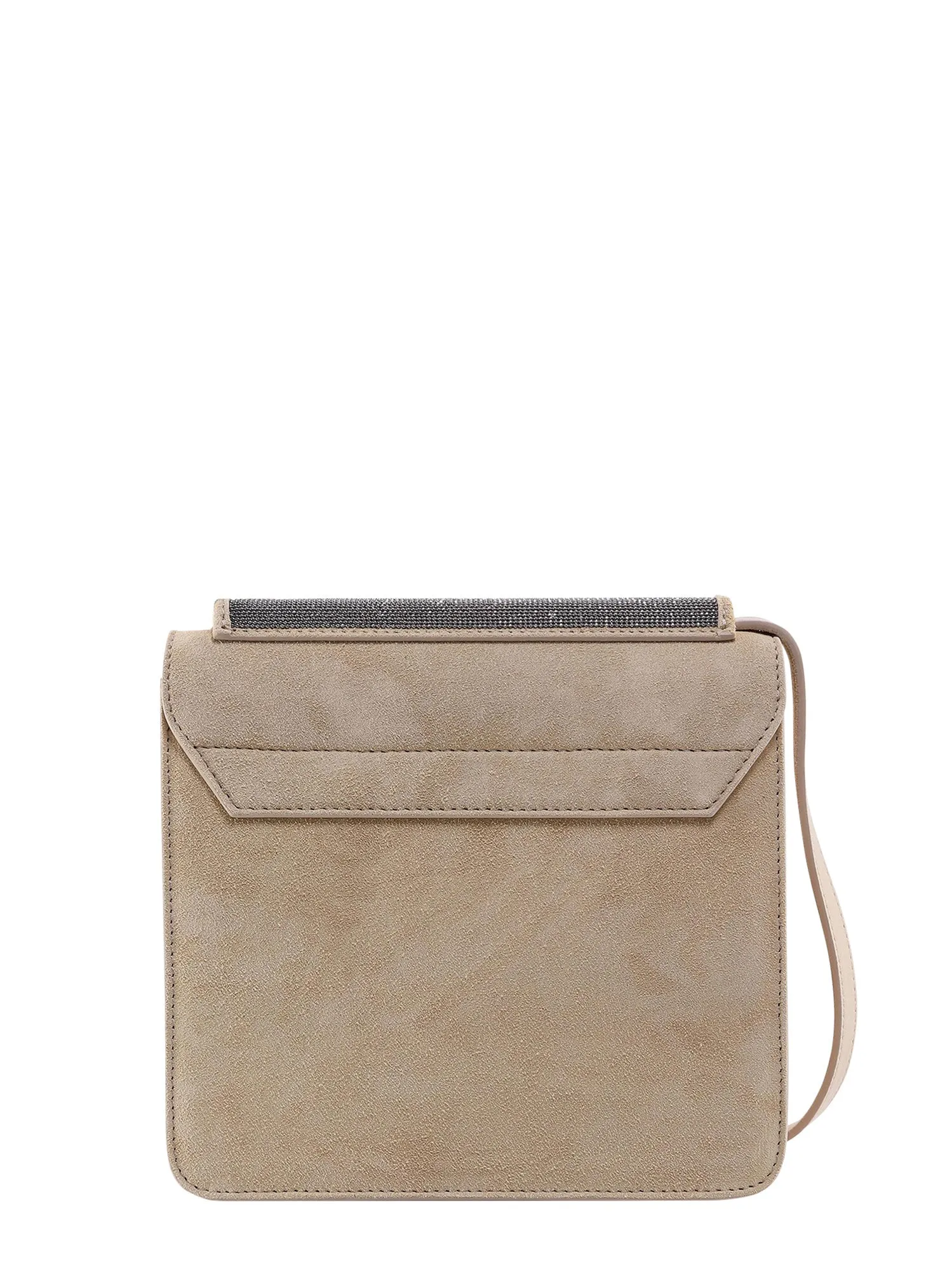 Brunello Cucinelli Logo Detailed Studded Crossbody Bag