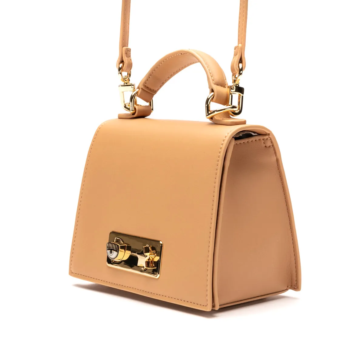 Chiara Ferragni Eyelike Plaque Top Handle Bag