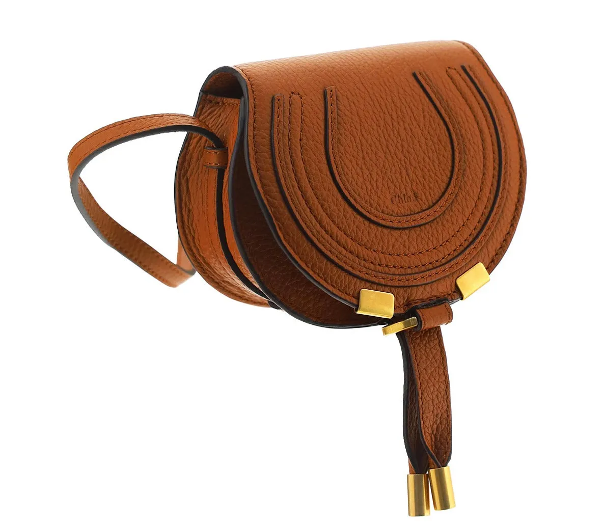 Chlo Marcie Logo Embossed Foldover Mini Shoulder Bag