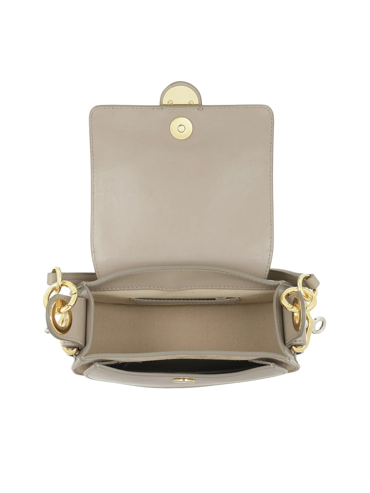 Chlo Tess Logo Embossed Ring Embellished Shoulder Bag