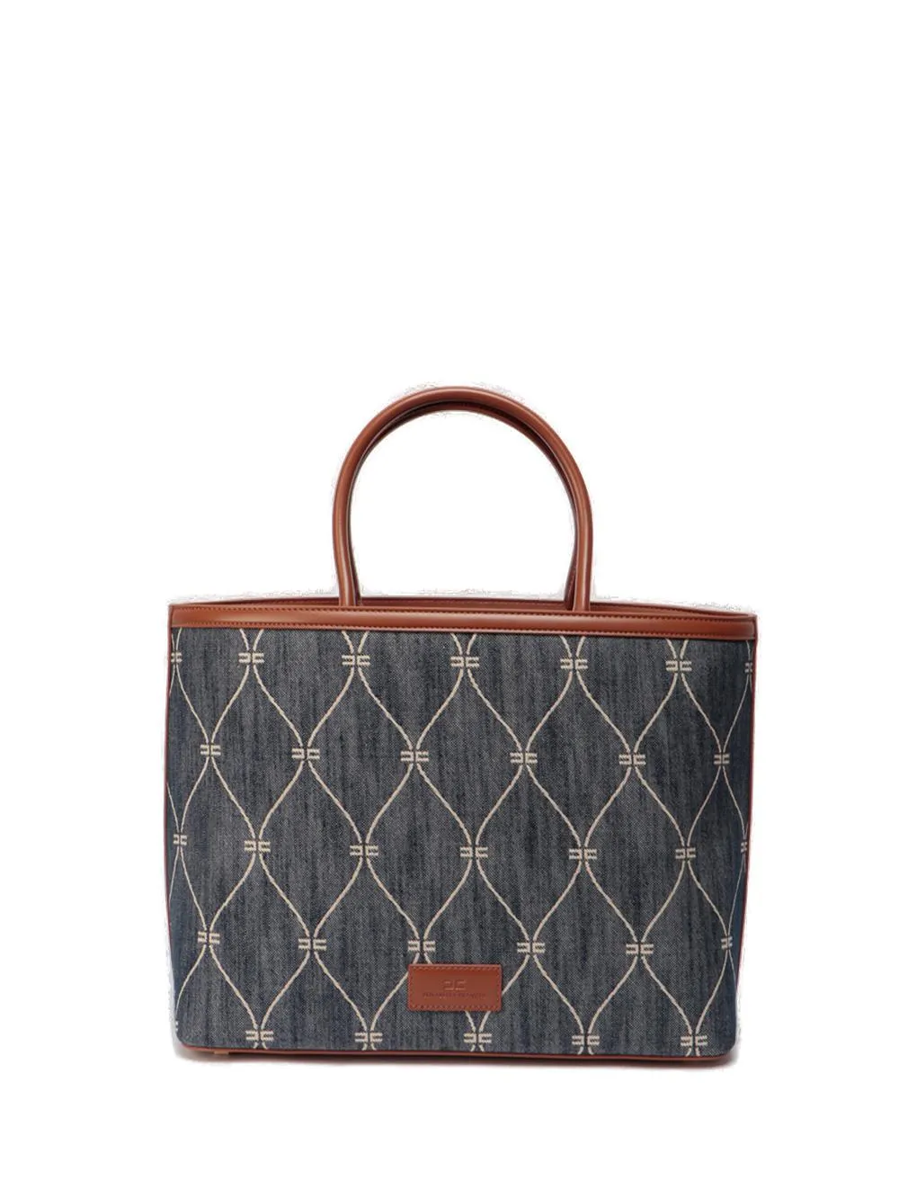 Elisabetta Franchi Logo Embellished Medium Shopper Tote Bag