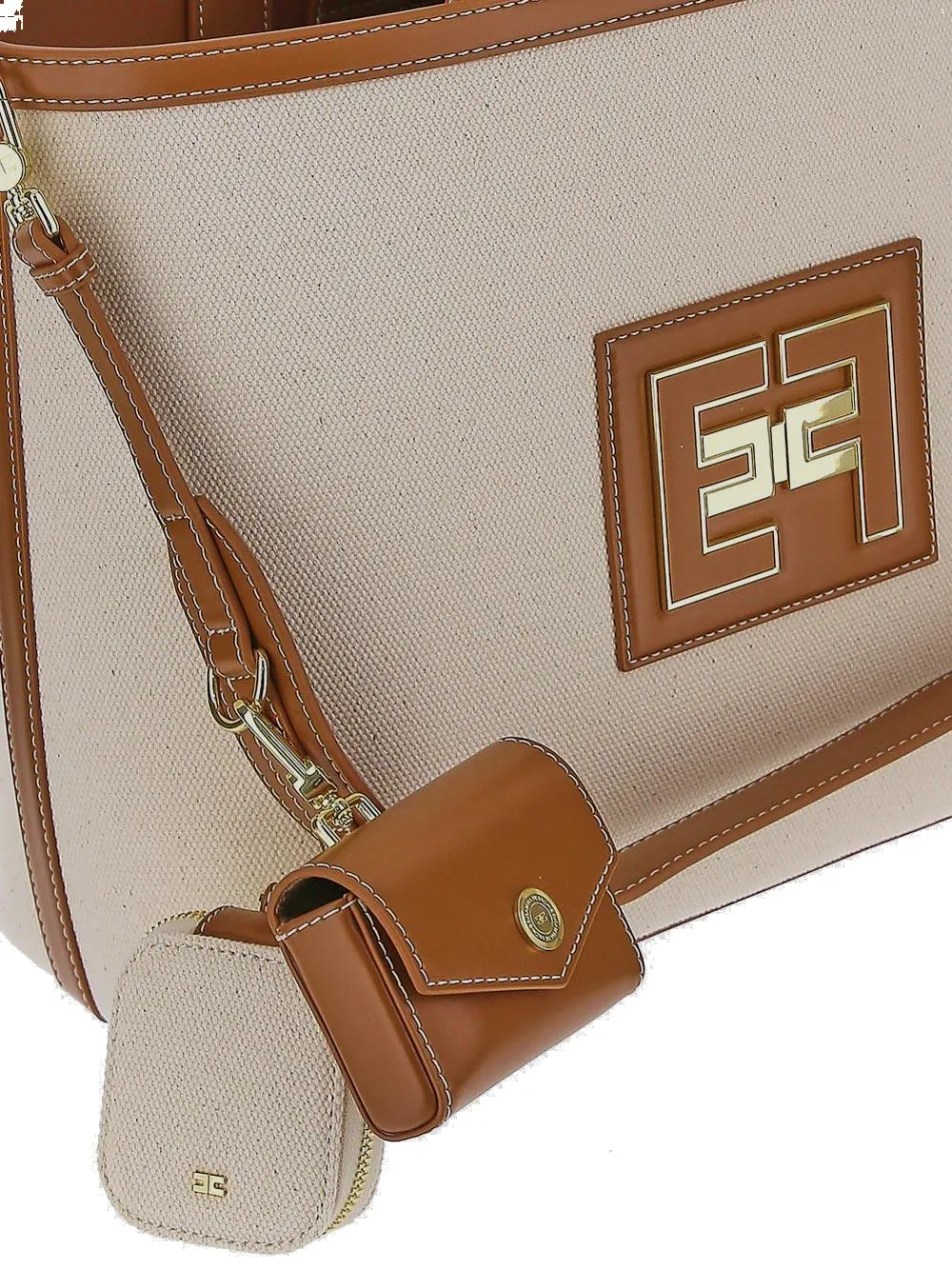 Elisabetta Franchi Logo Plaque Large Tote Bag