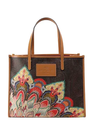 Etro Printed Logo Patch Tote Bag