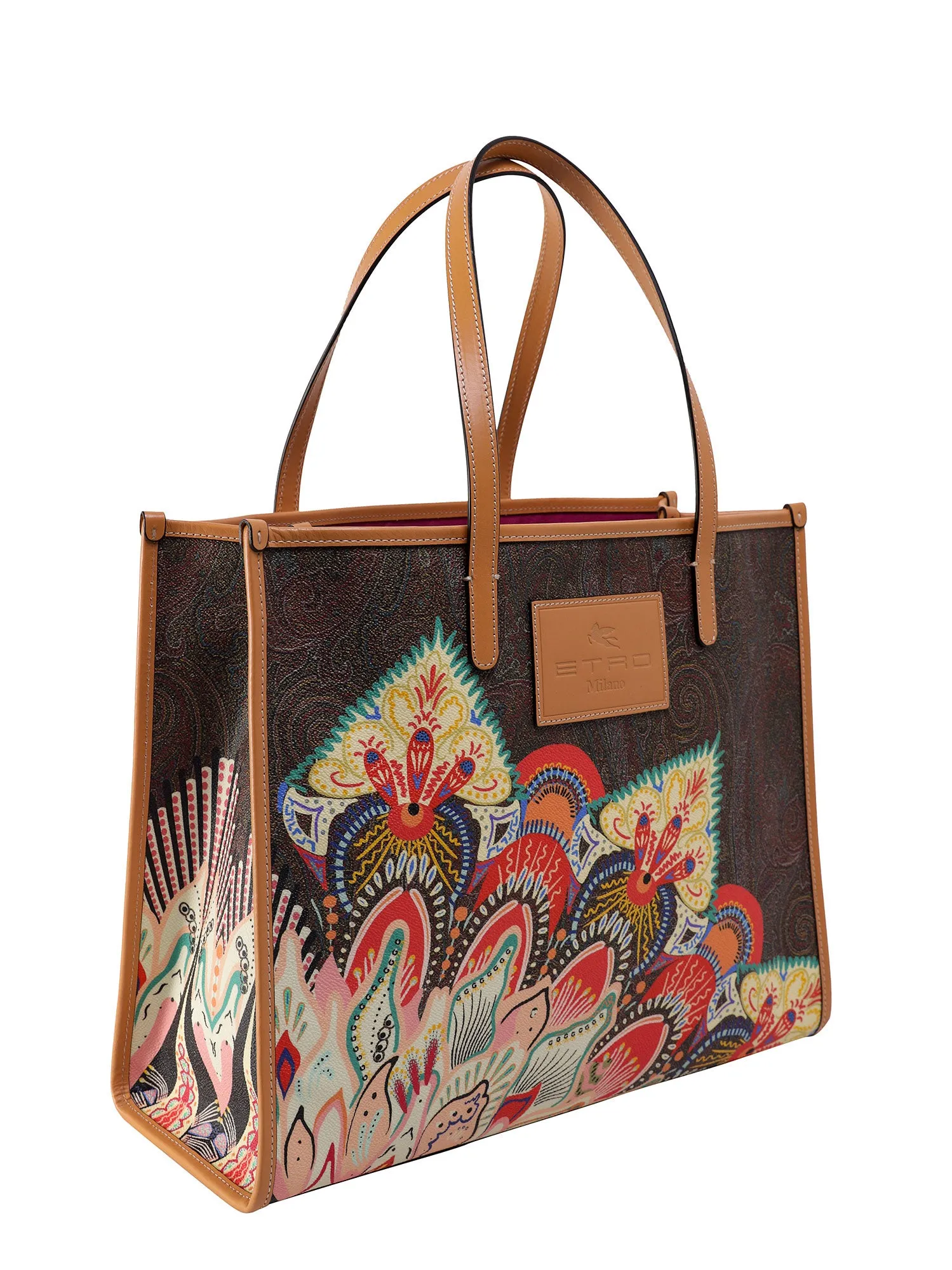 Etro Printed Logo Patch Tote Bag