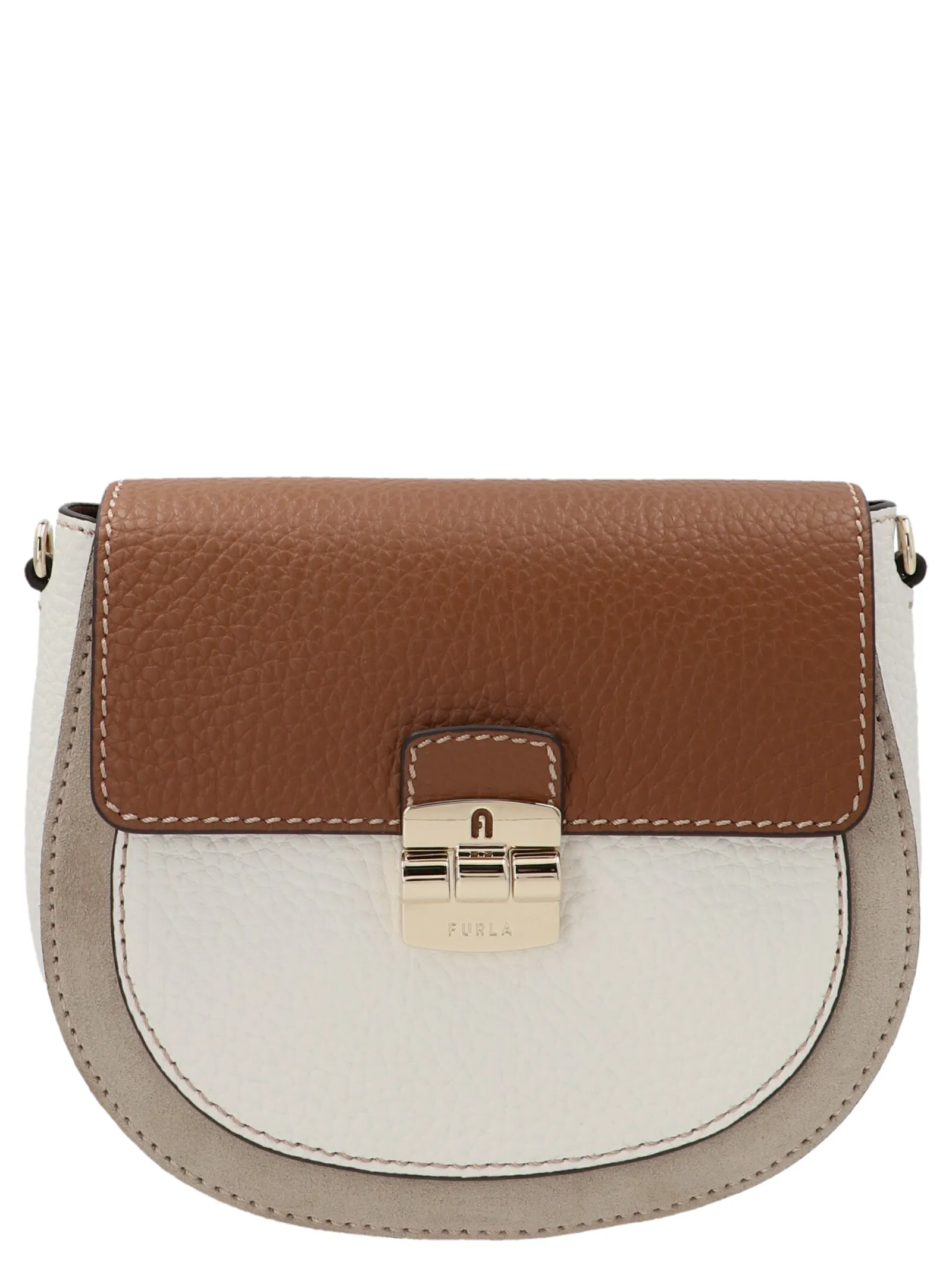 Furla Colour-Blocked Logo Engraved Crossbody Bag