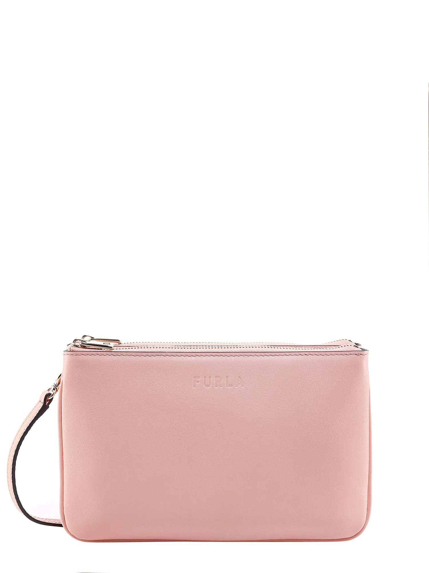 Furla Logo Debossed Top Zip Crossbody Bag