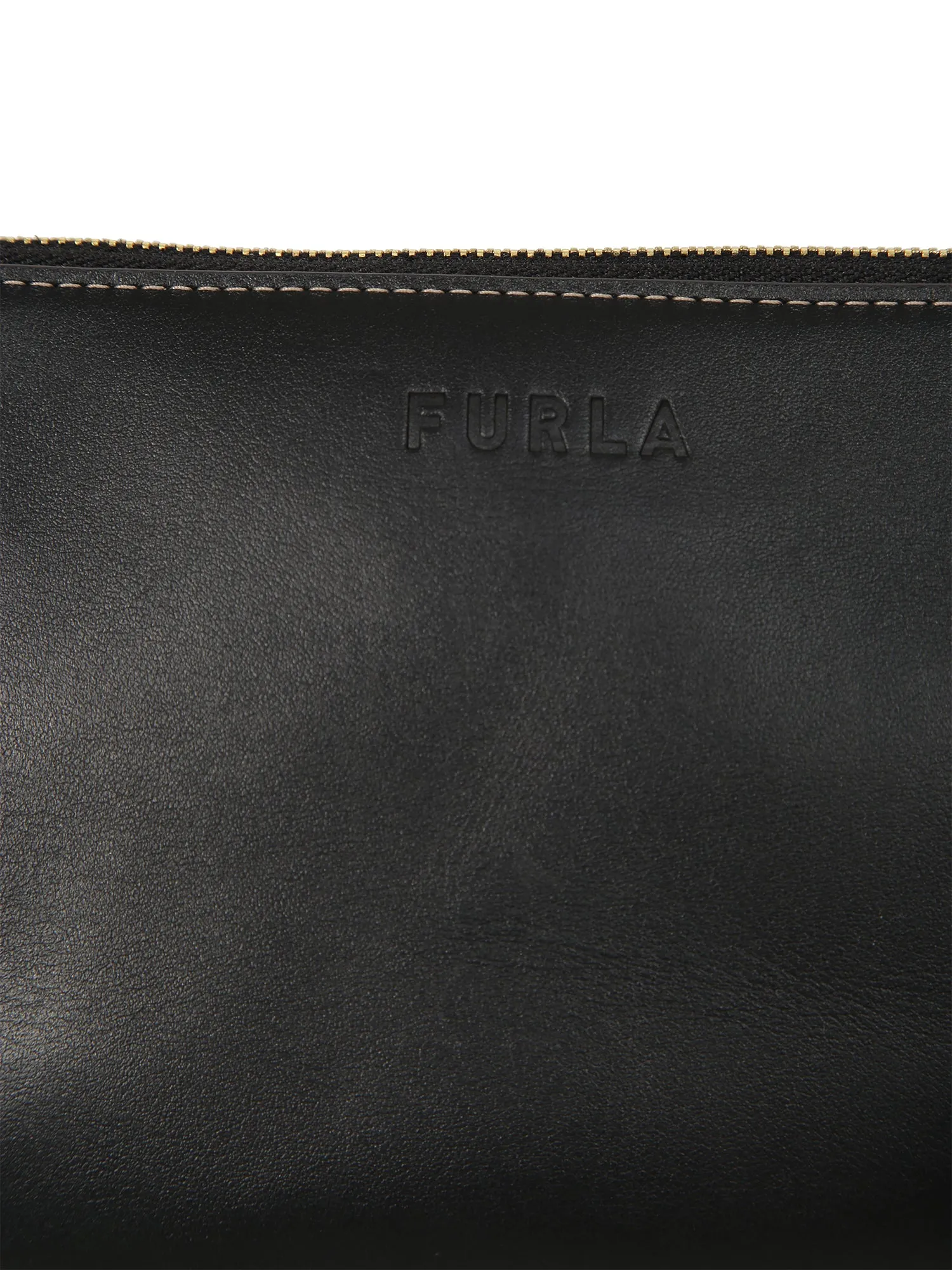 Furla Logo Debossed Top Zip Crossbody Bag