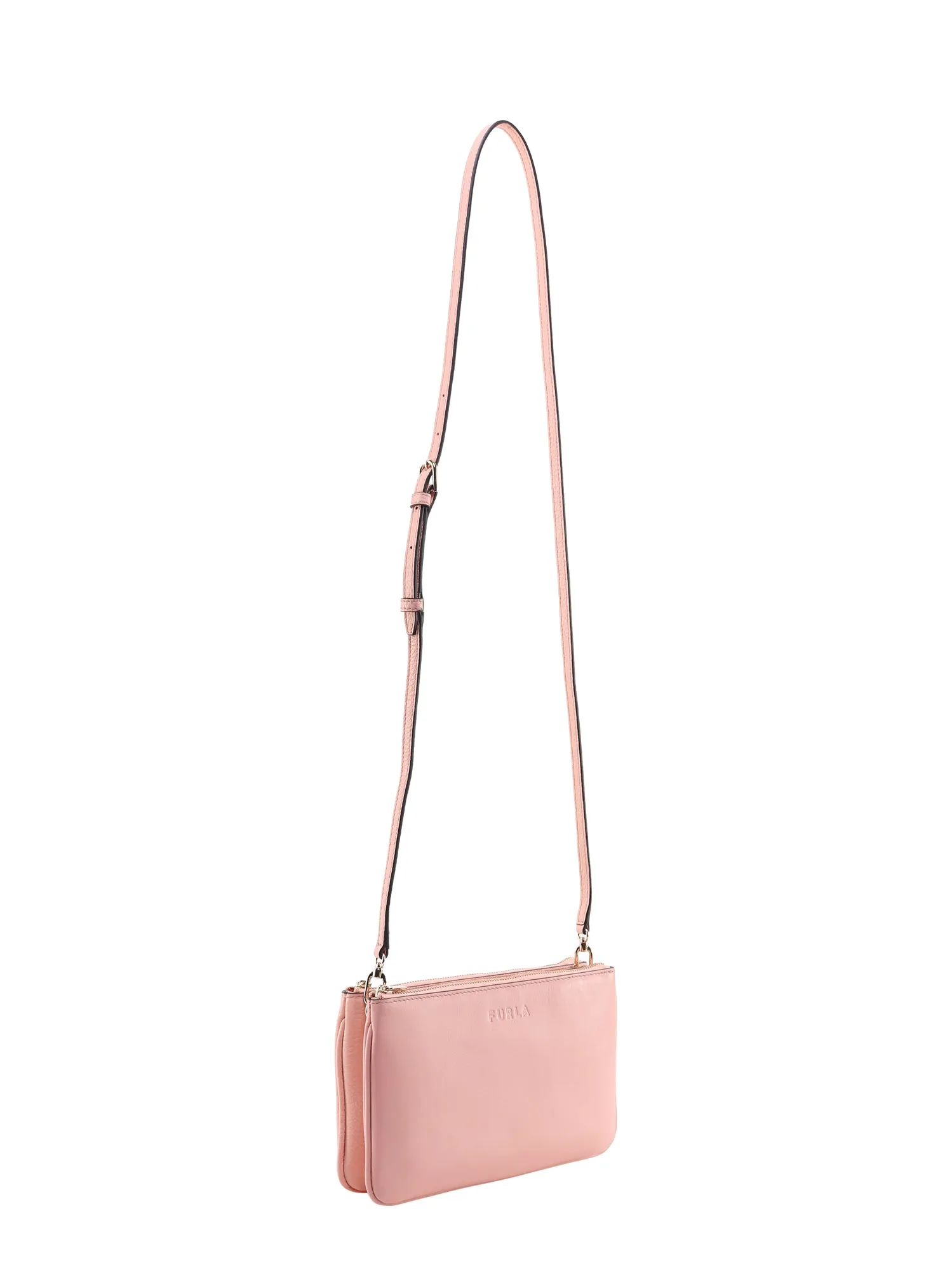 Furla Logo Debossed Top Zip Crossbody Bag