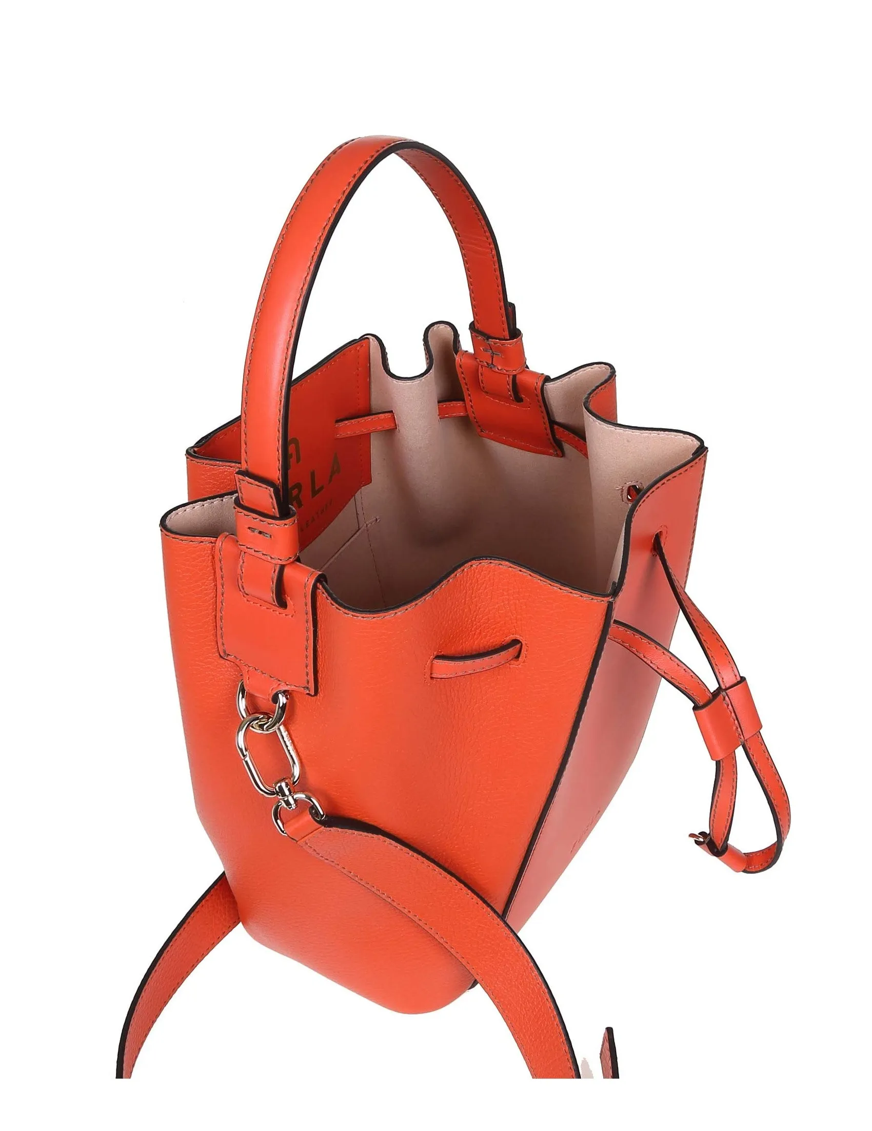 Furla Logo Embossed Bucket Bag