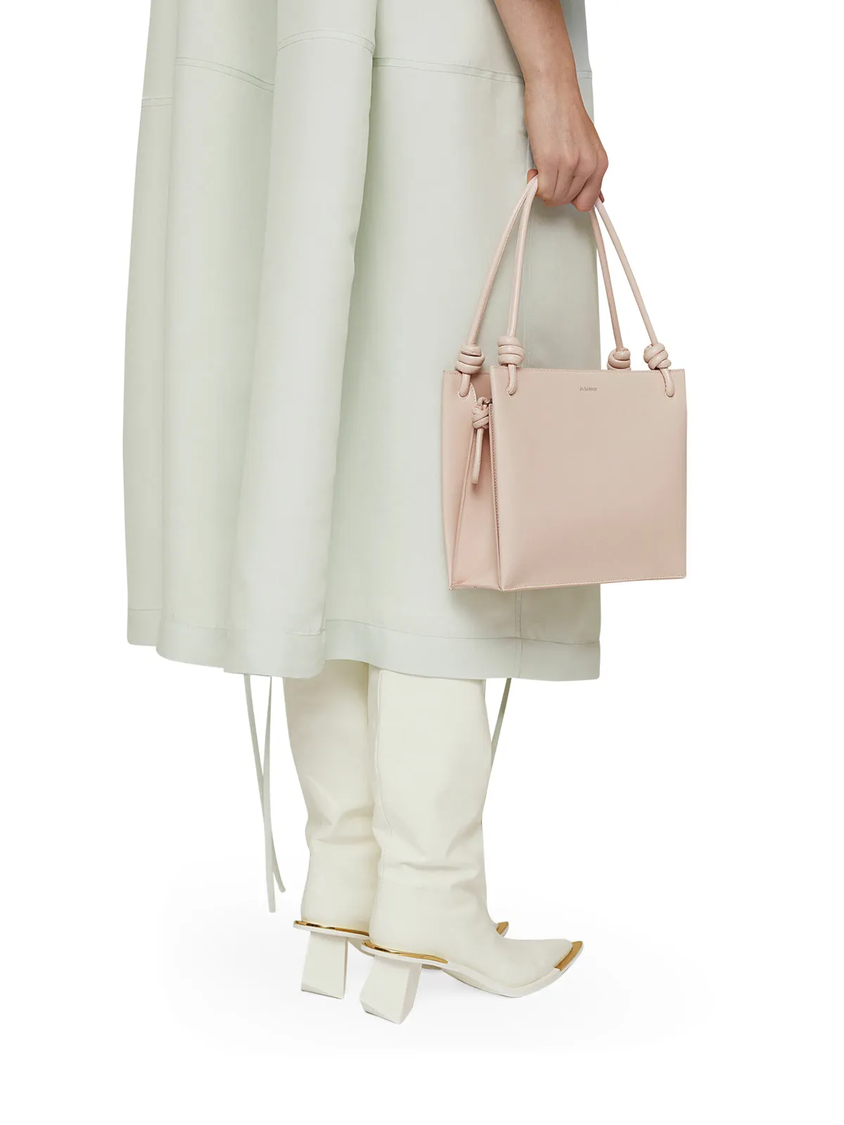 Jil Sander Knot-Detail Logo Print Tote Bag