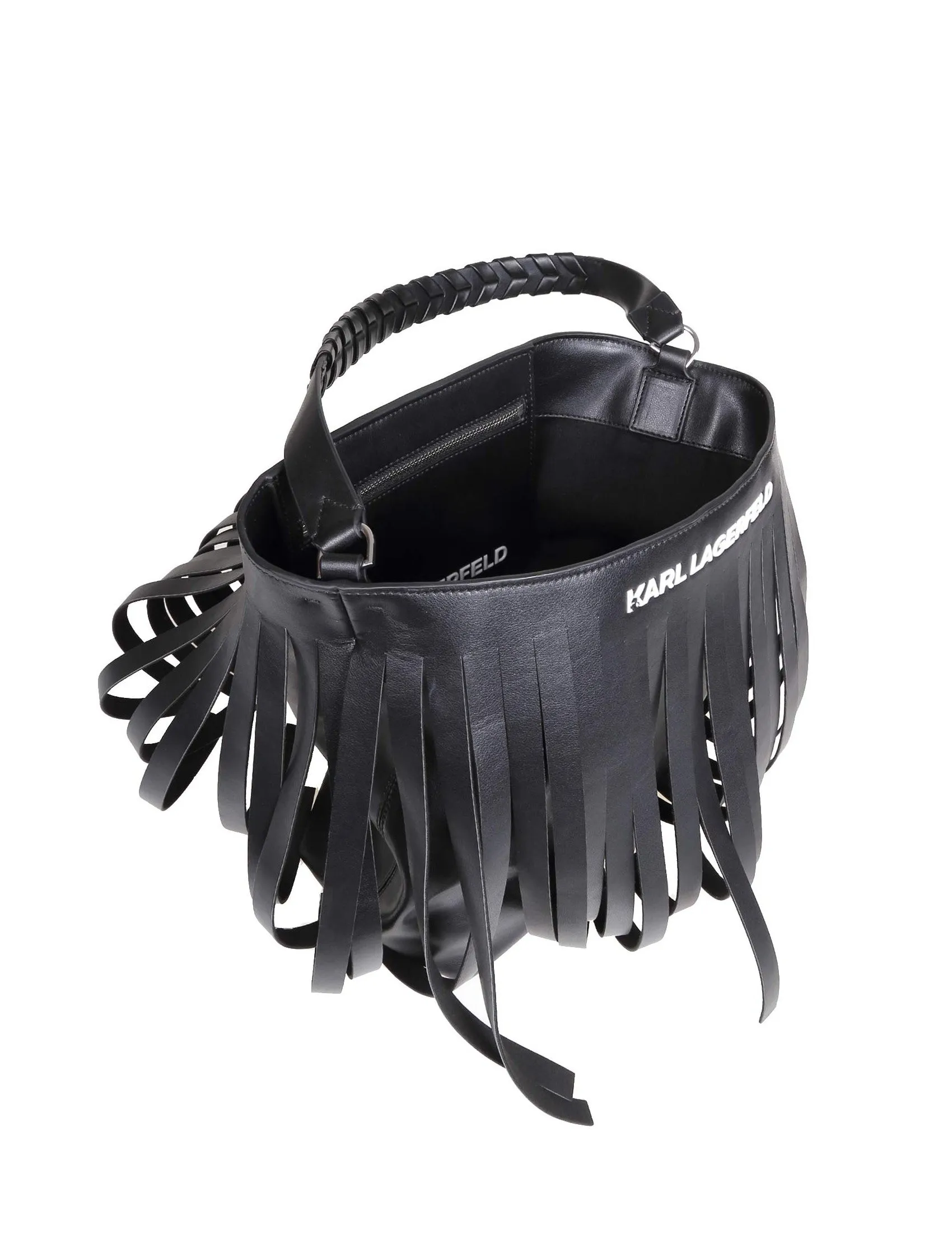 Karl Lagerfeld K/Fringe Logo Detailed Hobo Bag