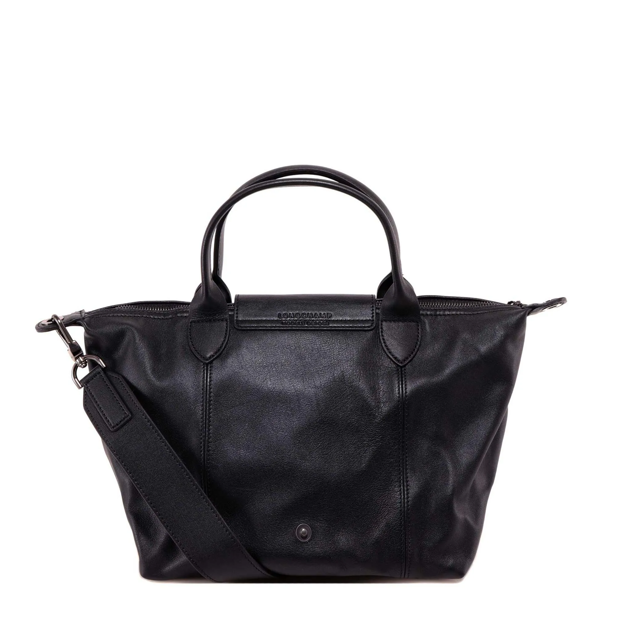 Longchamp Small Le Pliage Cuir Top Handle Bag
