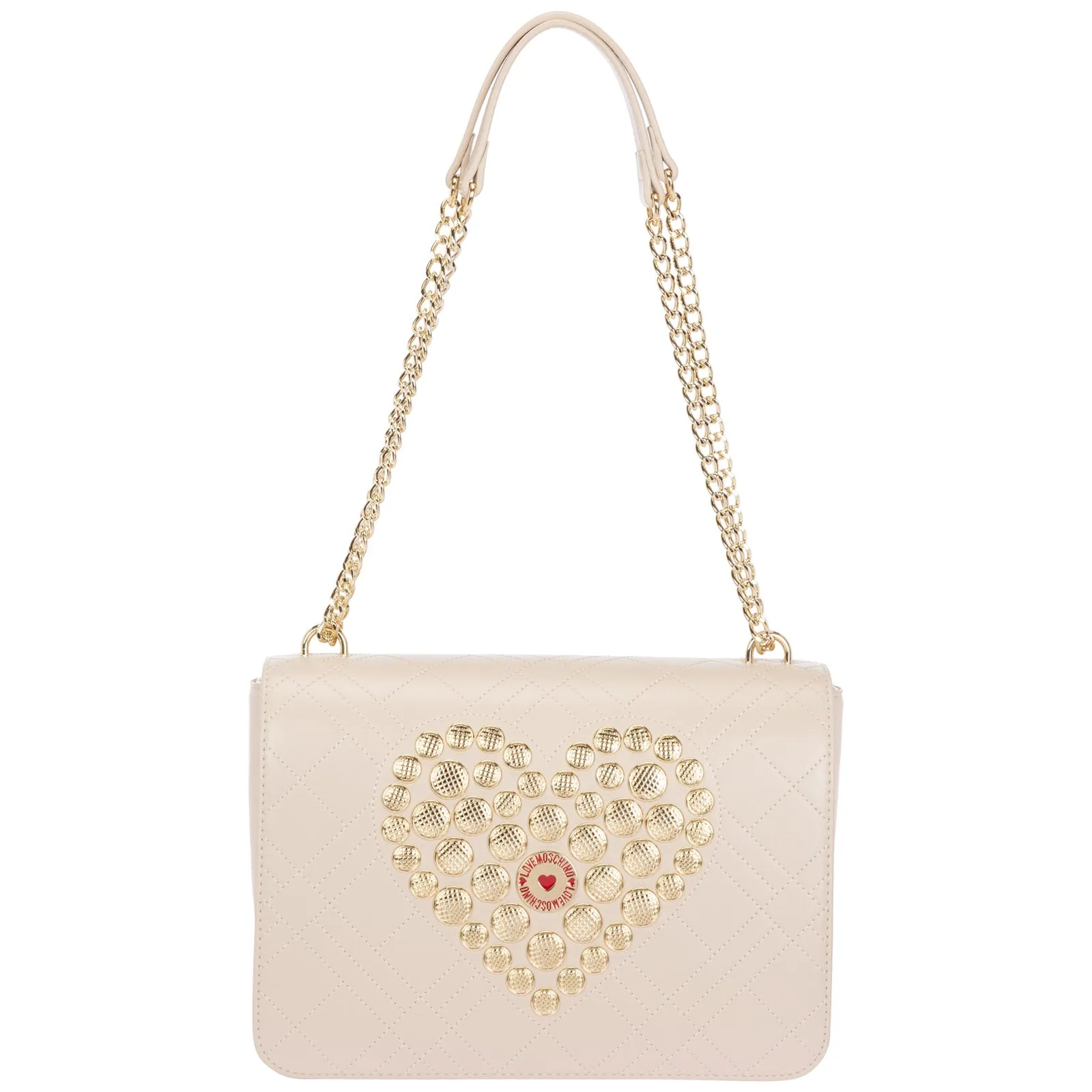 Love Moschino Heart Embellished Chained Shoulder Bag