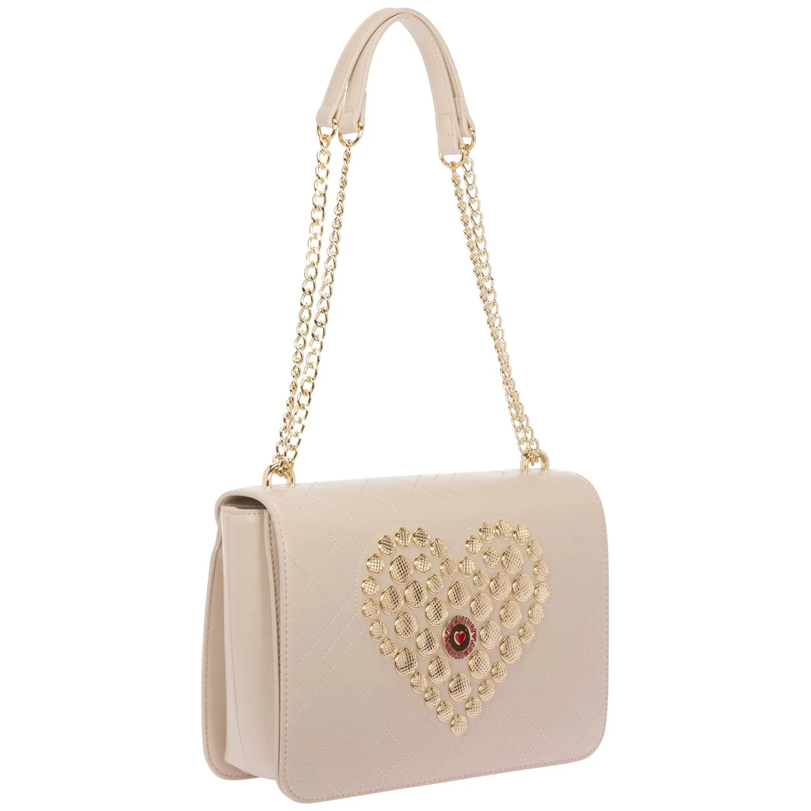 Love Moschino Heart Embellished Chained Shoulder Bag