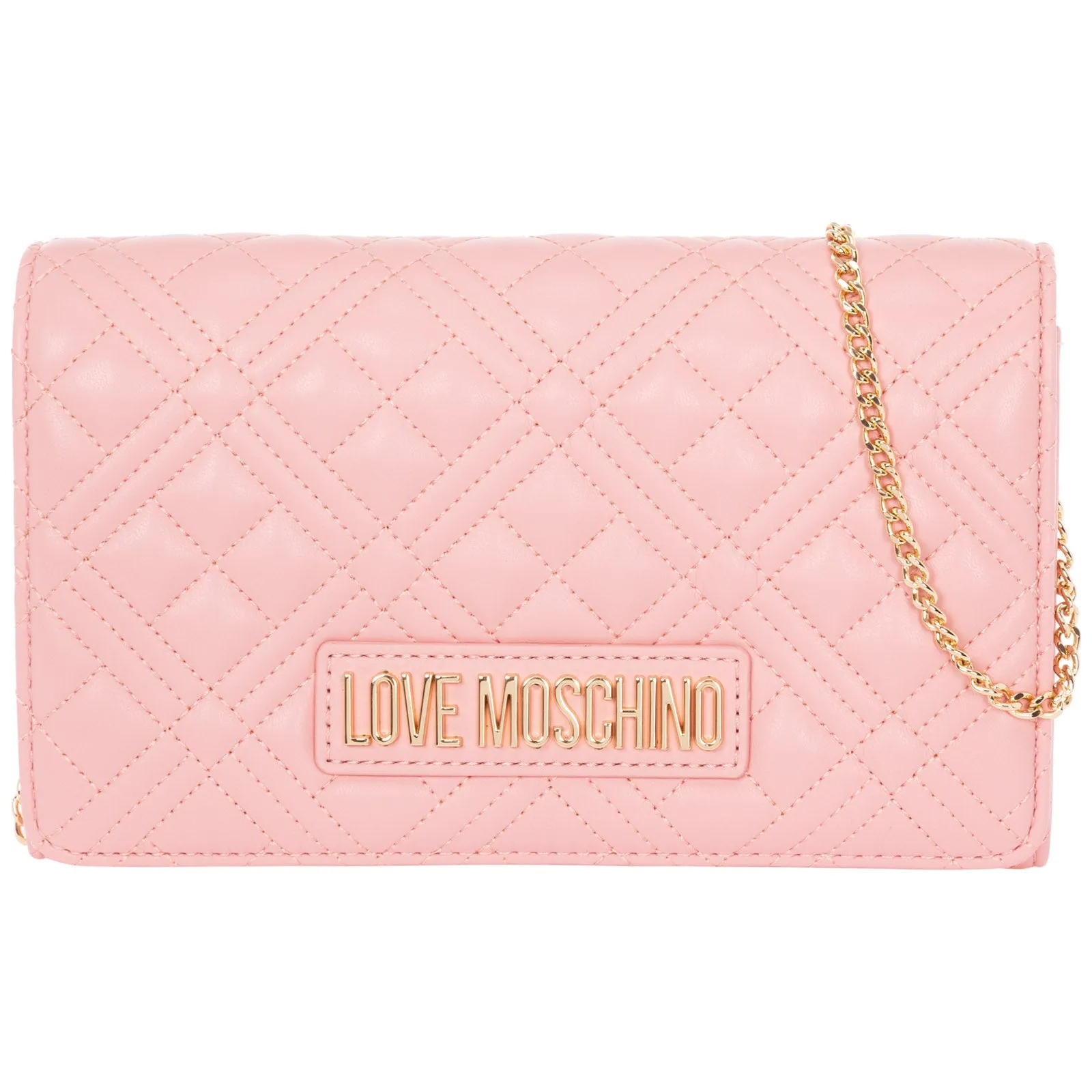 Love Moschino Logo Lettering Quilted Crossbody Bag