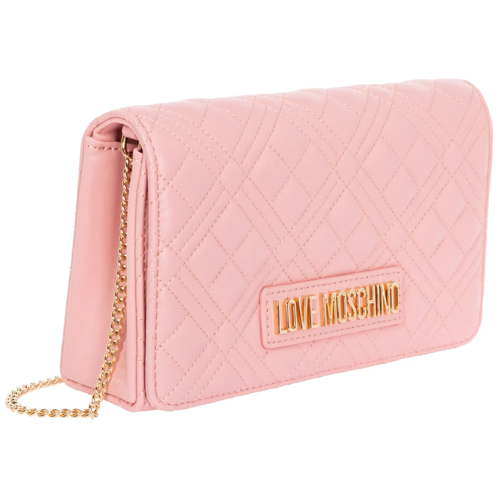 Love Moschino Logo Lettering Quilted Crossbody Bag