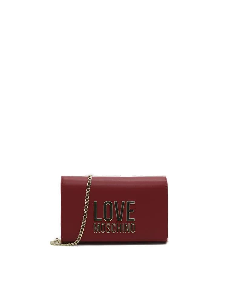Love Moschino Logo Plaque Chained Shoulder Bag