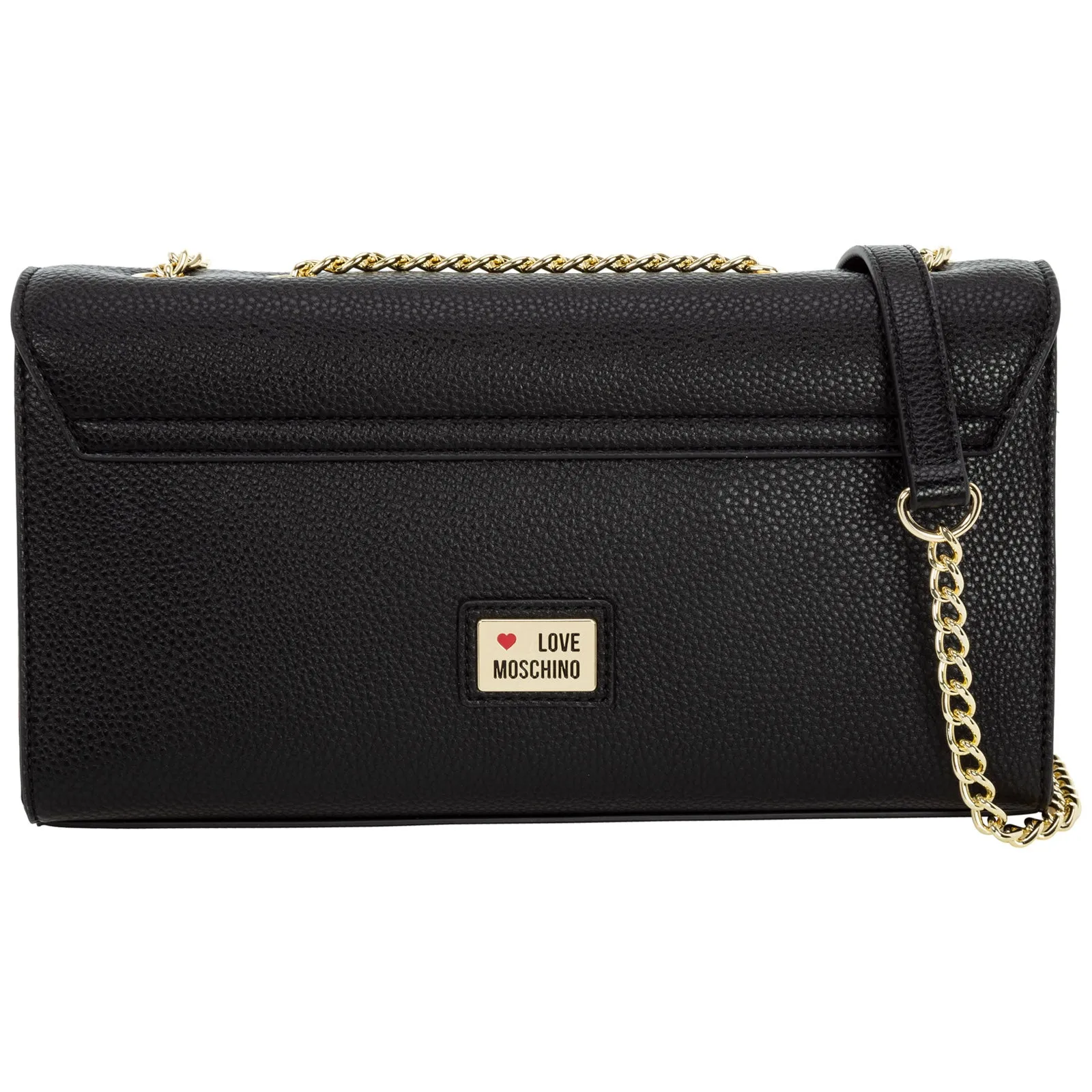 Love Moschino Logo Plaque Foldover Shoulder Bag