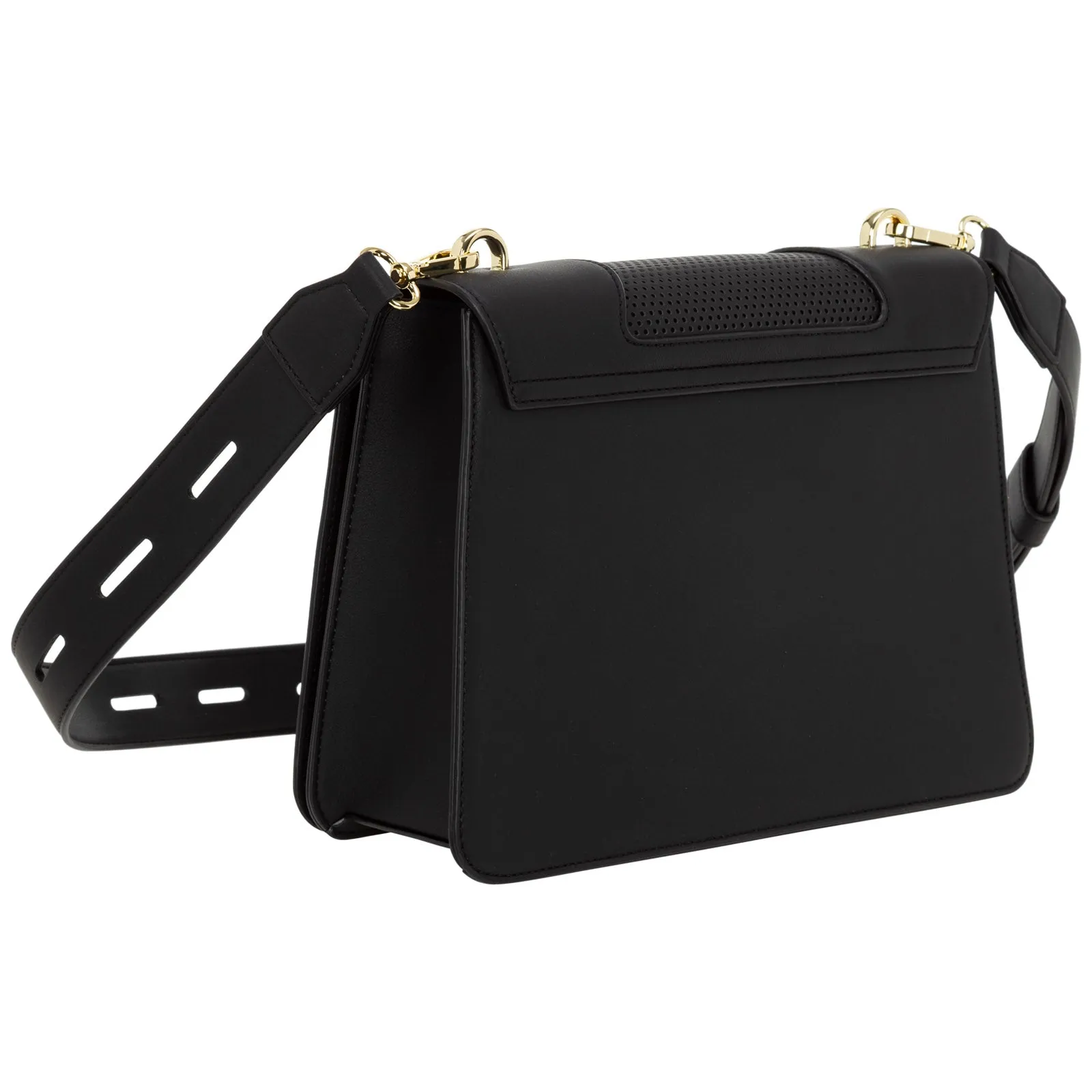 Love Moschino Logo Plaque Foldover Shoulder Bag