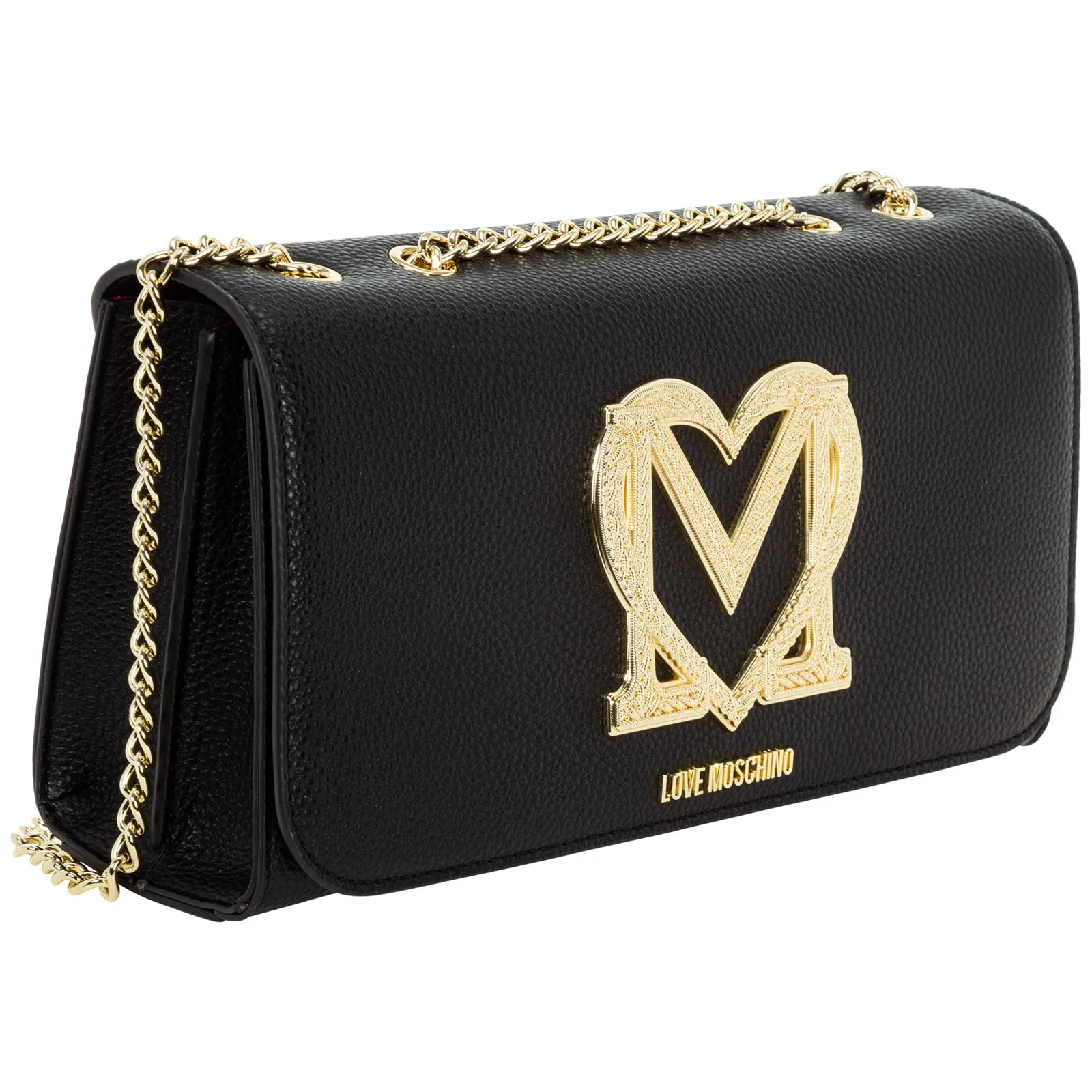 Love Moschino Logo Plaque Foldover Shoulder Bag
