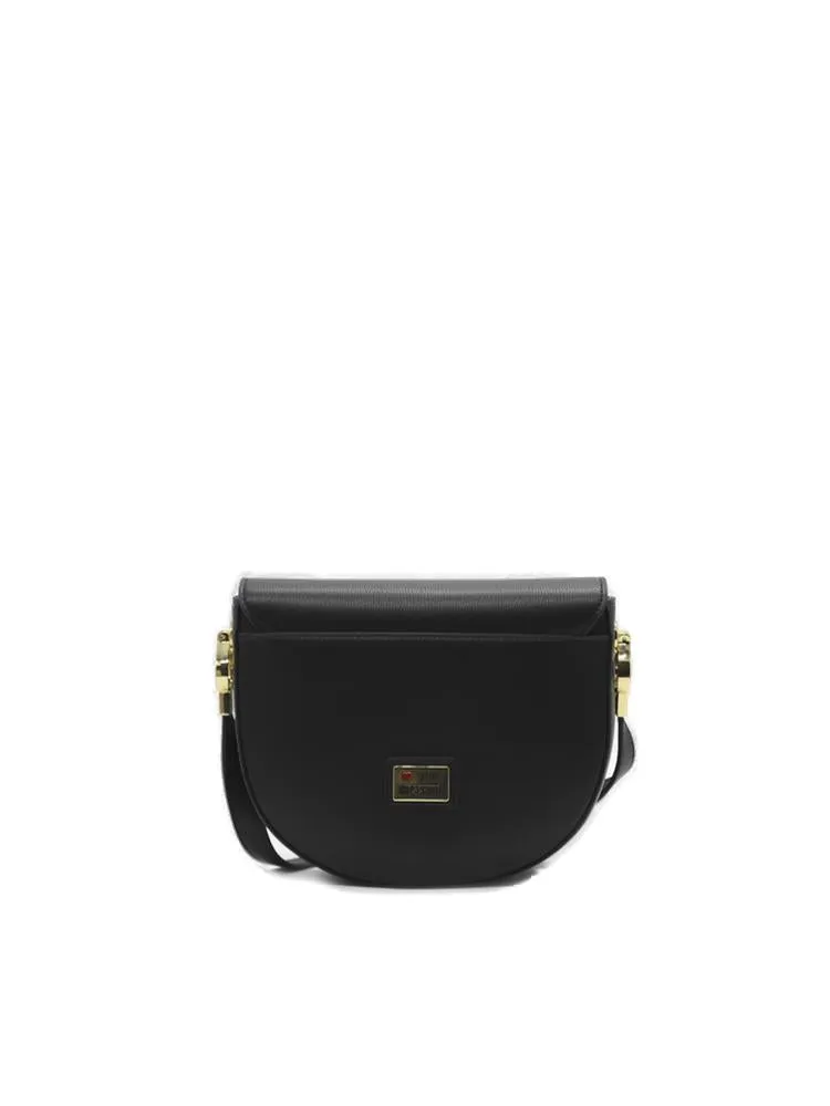 Love Moschino Logo Plaque Foldover Shoulder Bag