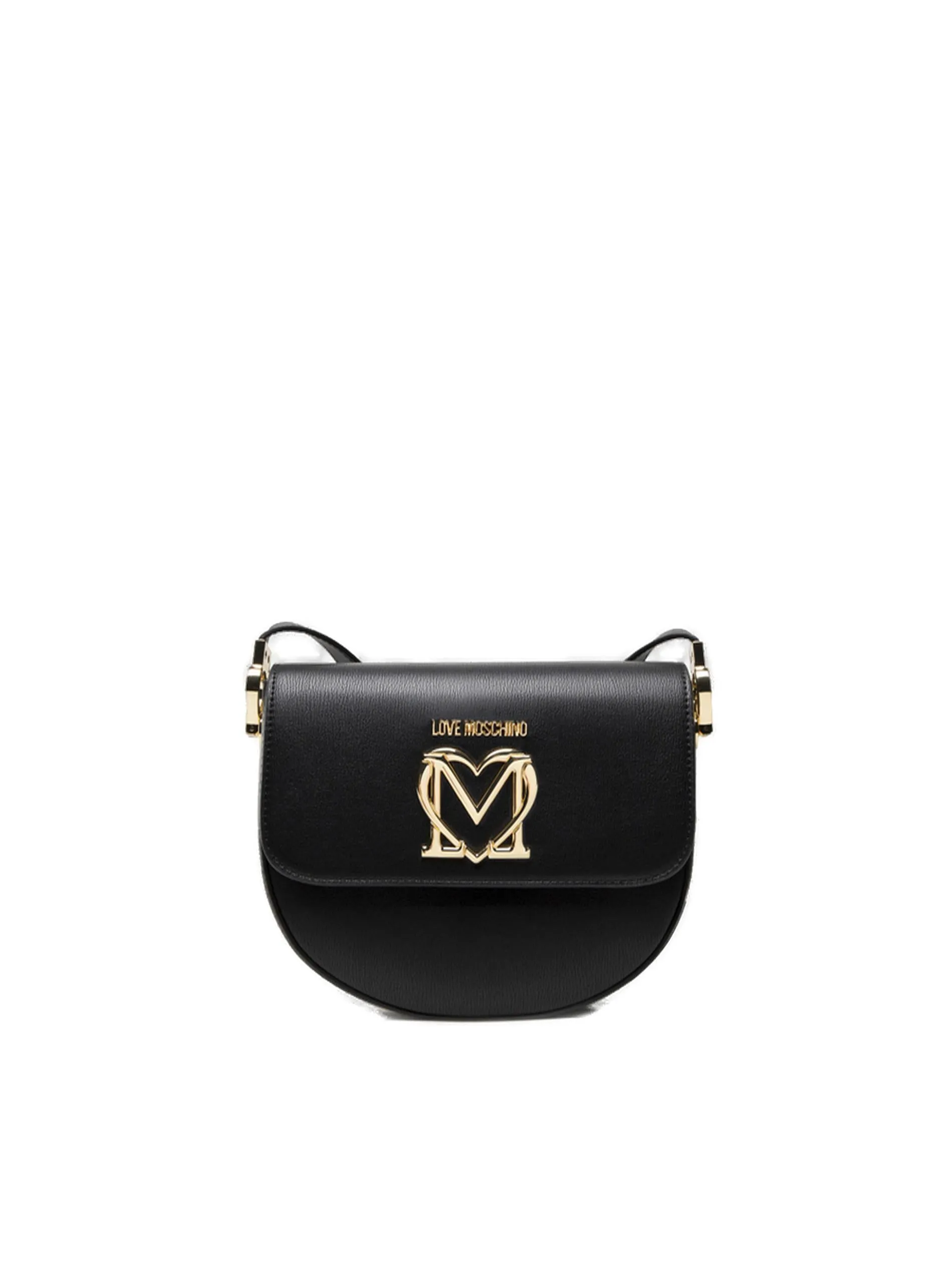 Love Moschino Logo Plaque Foldover Shoulder Bag