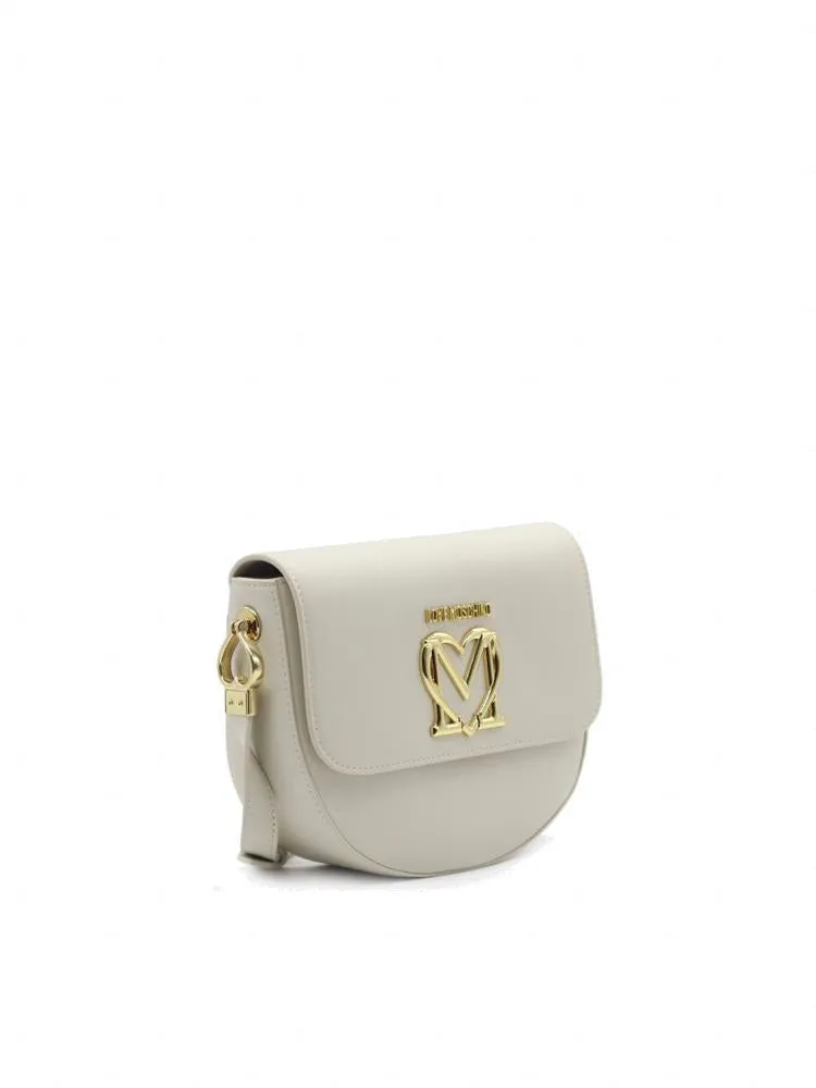 Love Moschino Logo Plaque Foldover Shoulder Bag