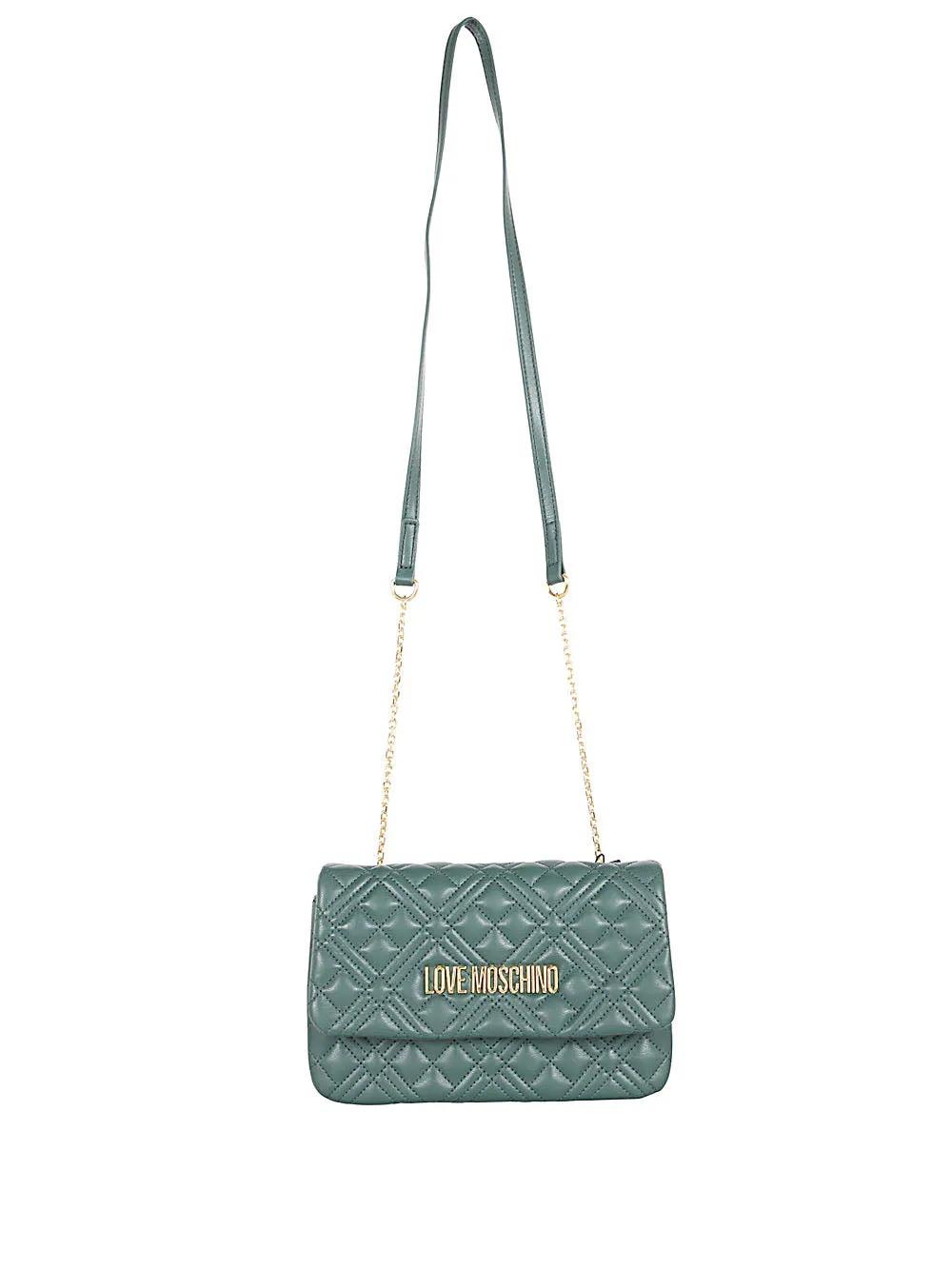 Love Moschino Logo Plaque Quilted Crossbody Bag