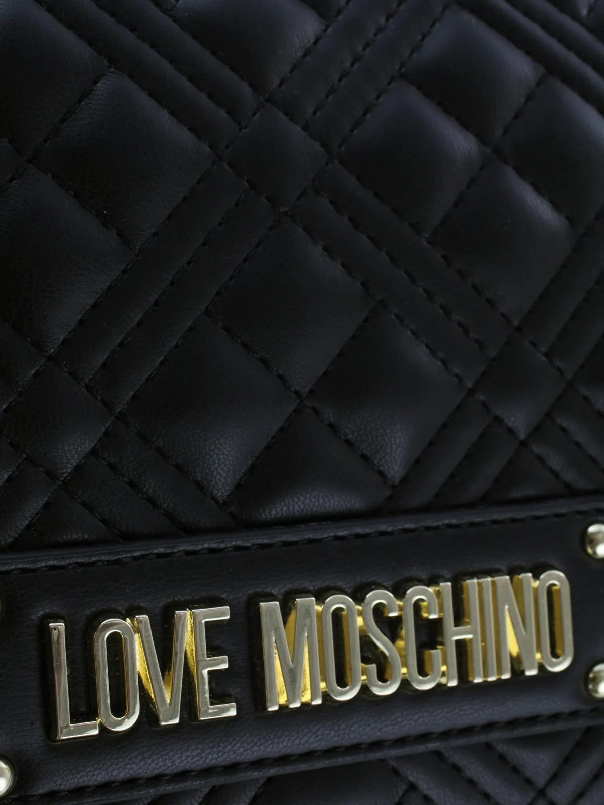 Love Moschino Logo Plaque Quilted Crossbody Bag