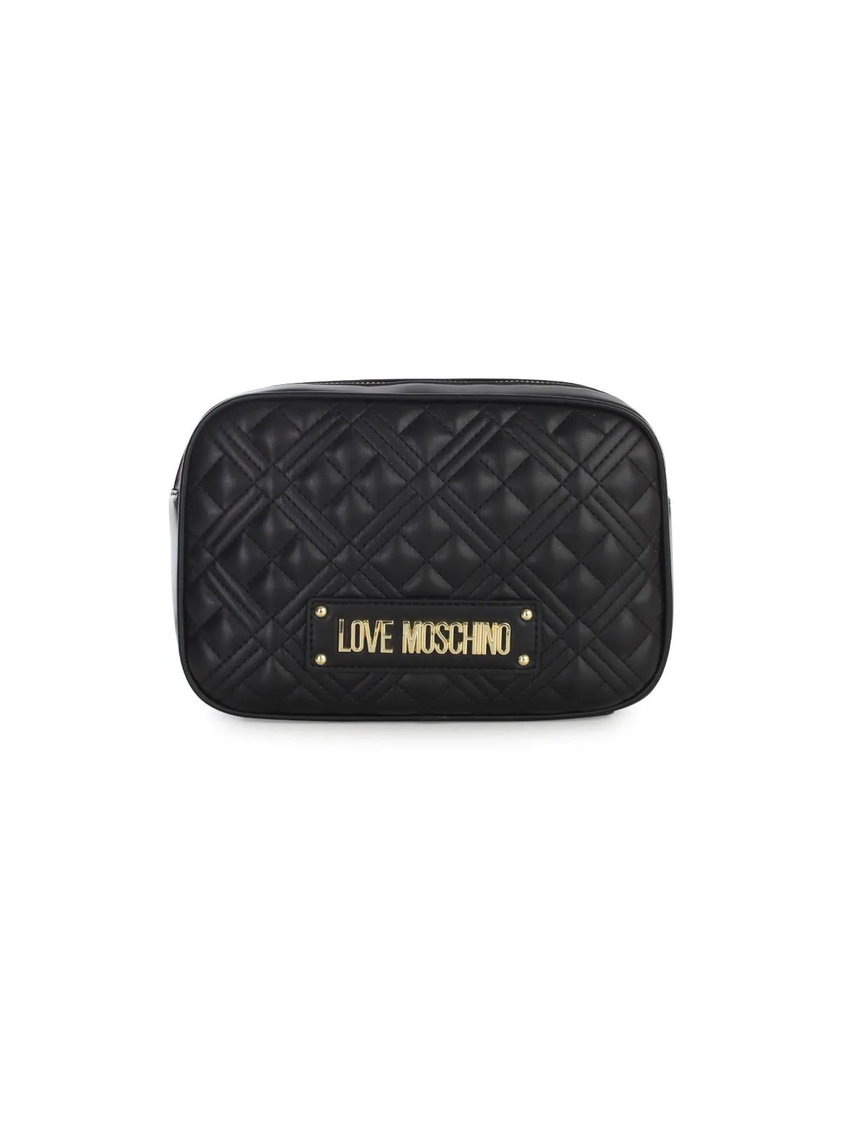 Love Moschino Logo Plaque Quilted Crossbody Bag
