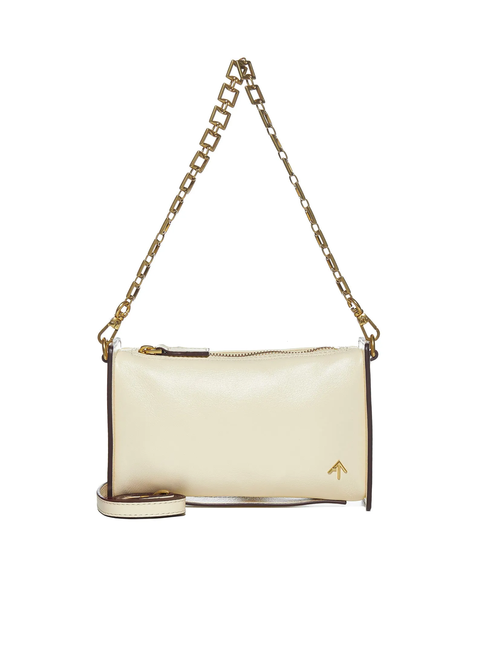 Manu Atelier Logo Plaque Chain Link Mini Shoulder Bag