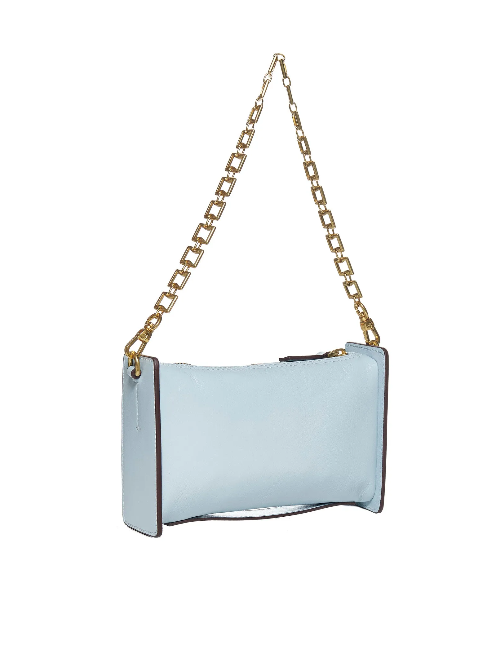 Manu Atelier Logo Plaque Chain Link Mini Shoulder Bag