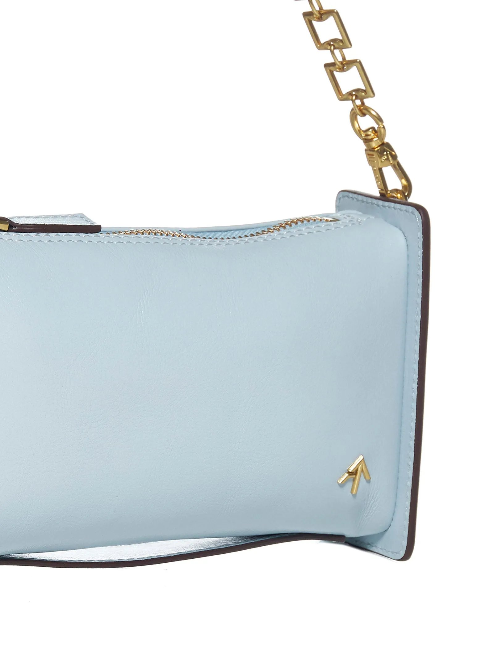 Manu Atelier Logo Plaque Chain Link Mini Shoulder Bag