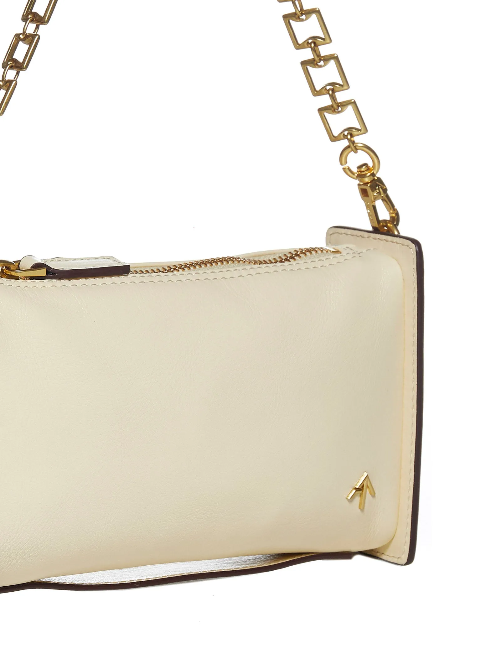Manu Atelier Logo Plaque Chain Link Mini Shoulder Bag