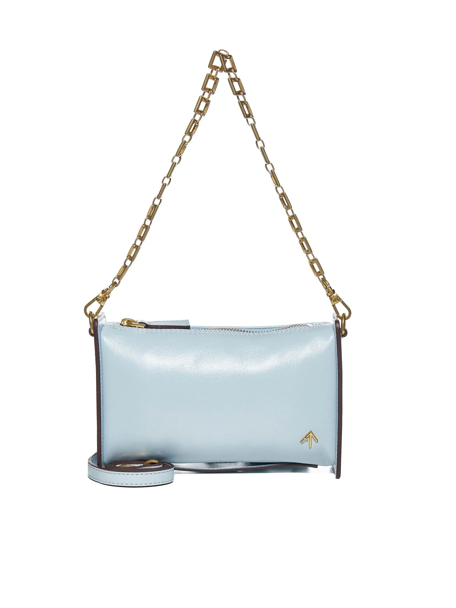 Manu Atelier Logo Plaque Chain Link Mini Shoulder Bag