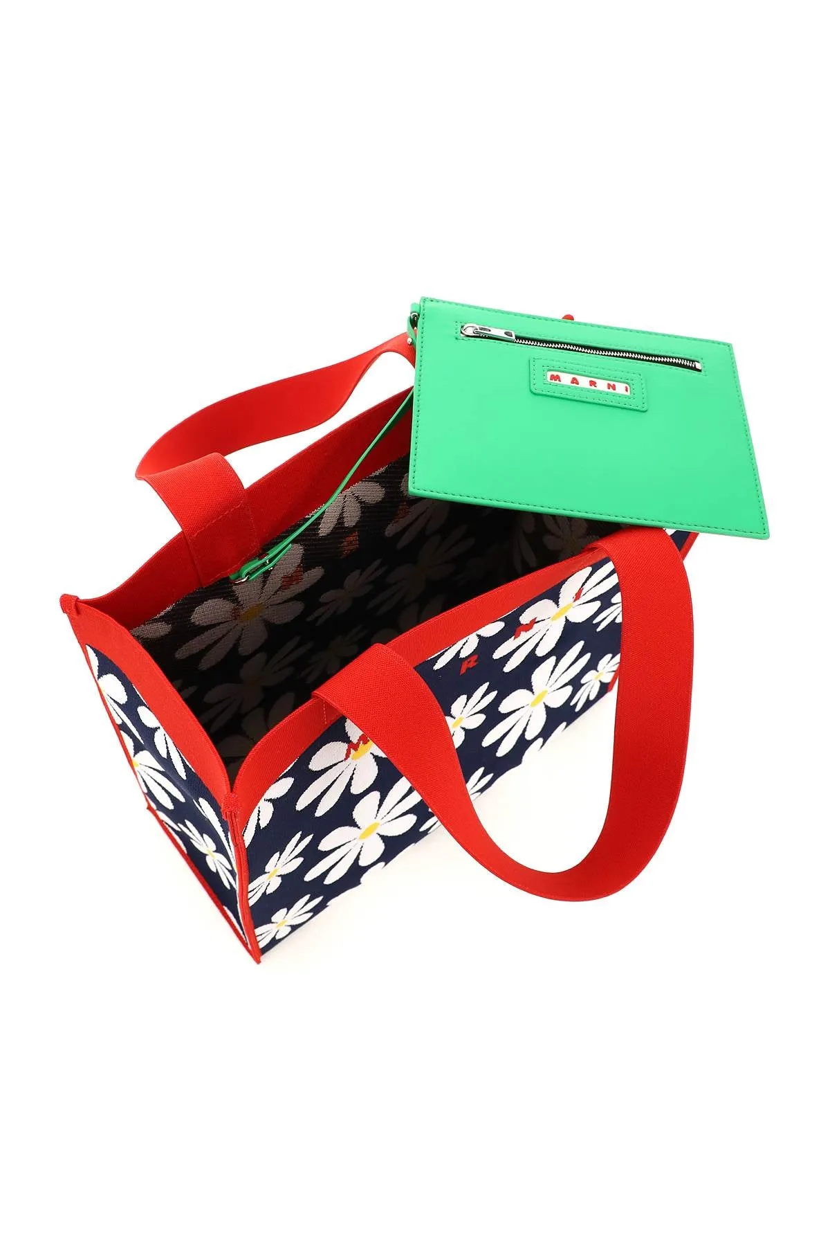 Marni Logo Detailed Knitted Shopping Bag