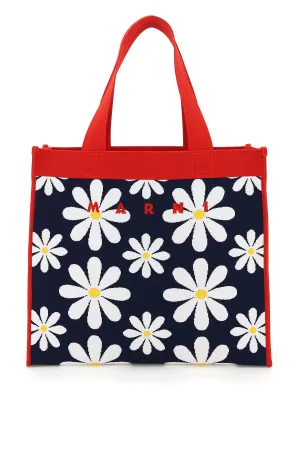 Marni Logo Detailed Knitted Shopping Bag