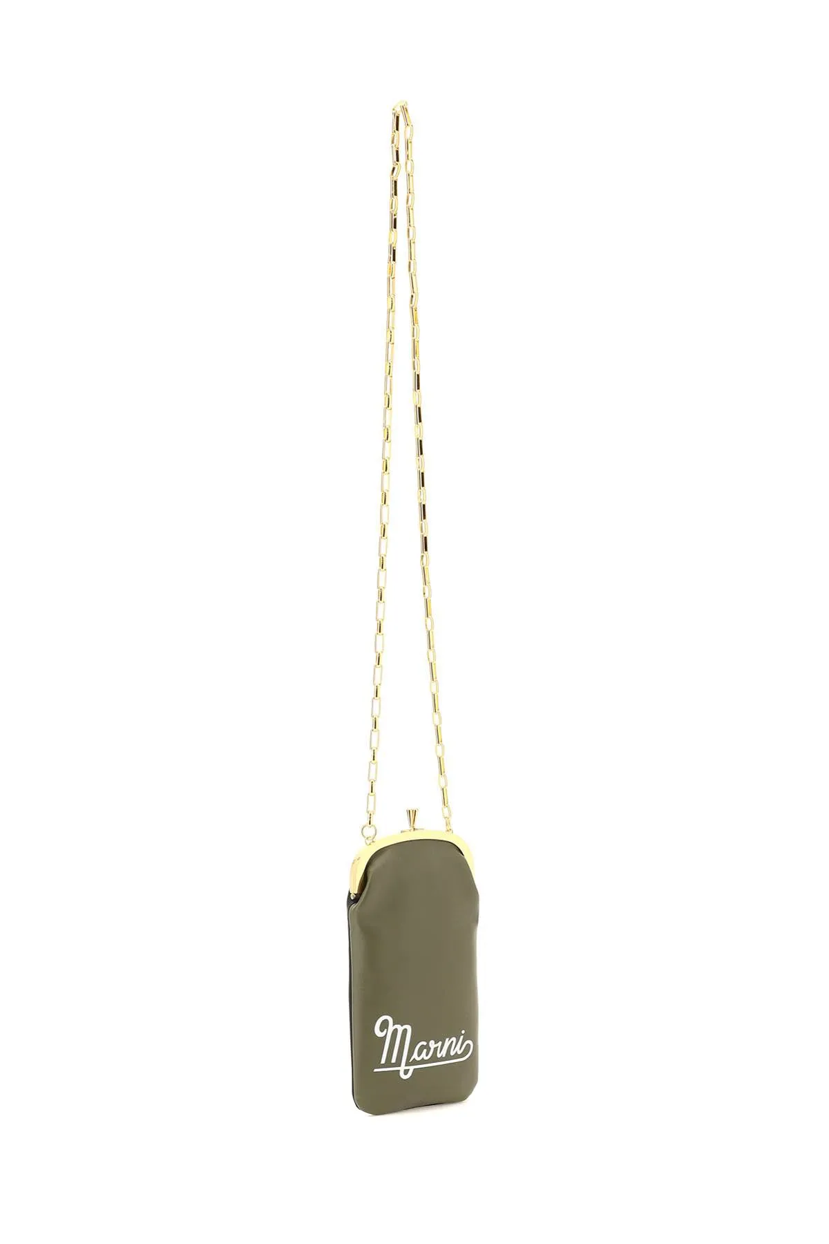 Marni Logo Printed Chained Crossbody Bag