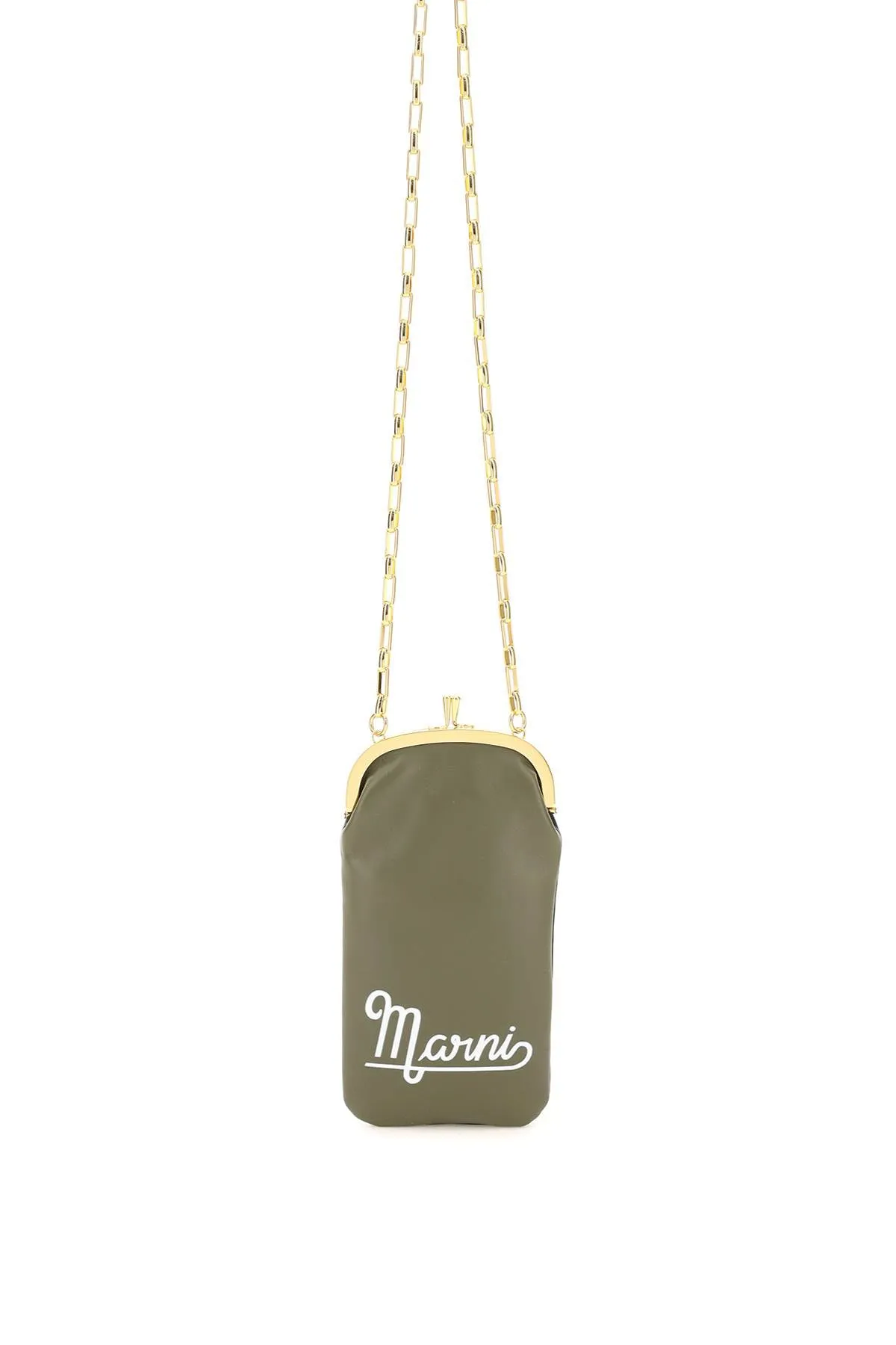 Marni Logo Printed Chained Crossbody Bag