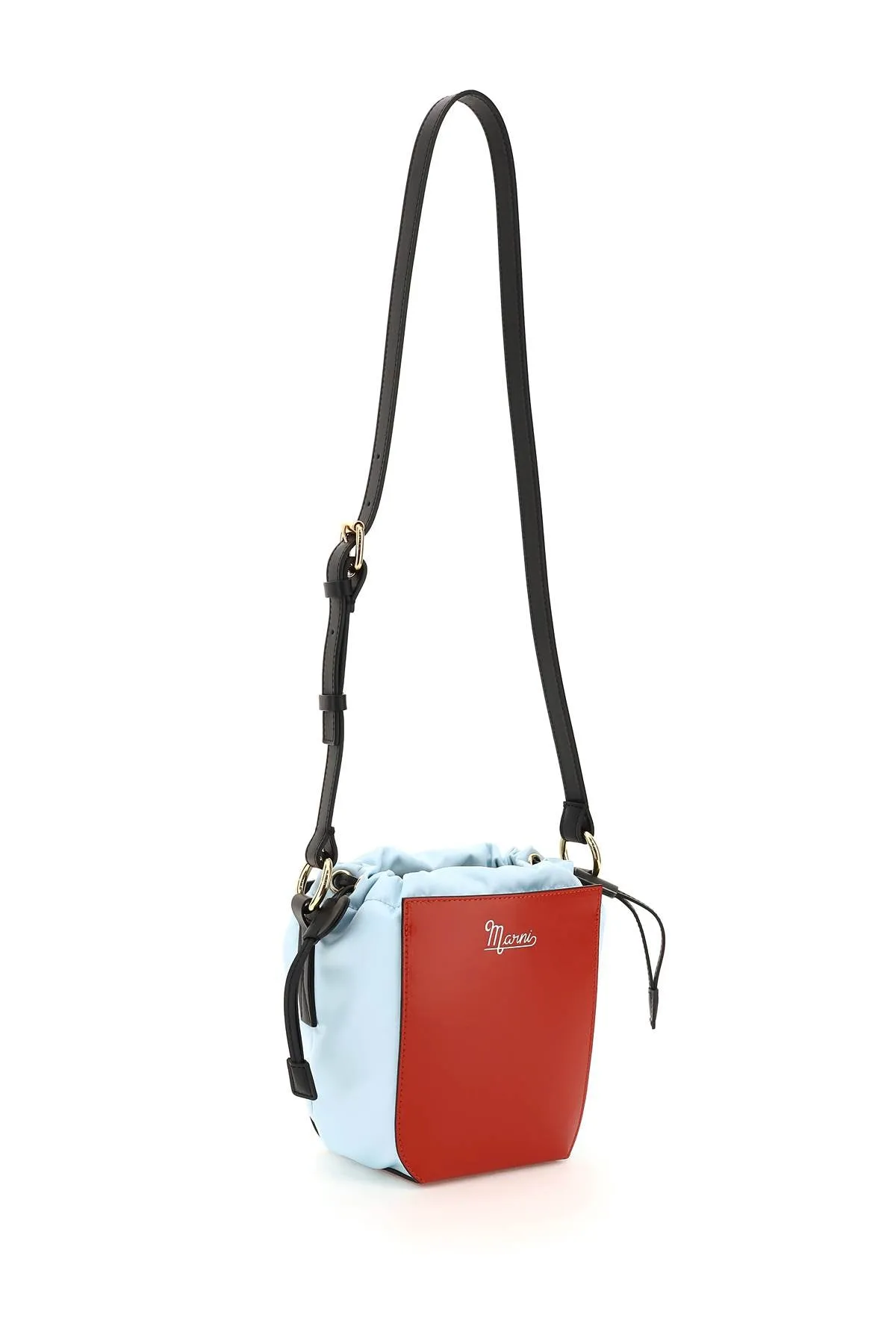 Marni Logo Printed Drawstring Bucket Bag