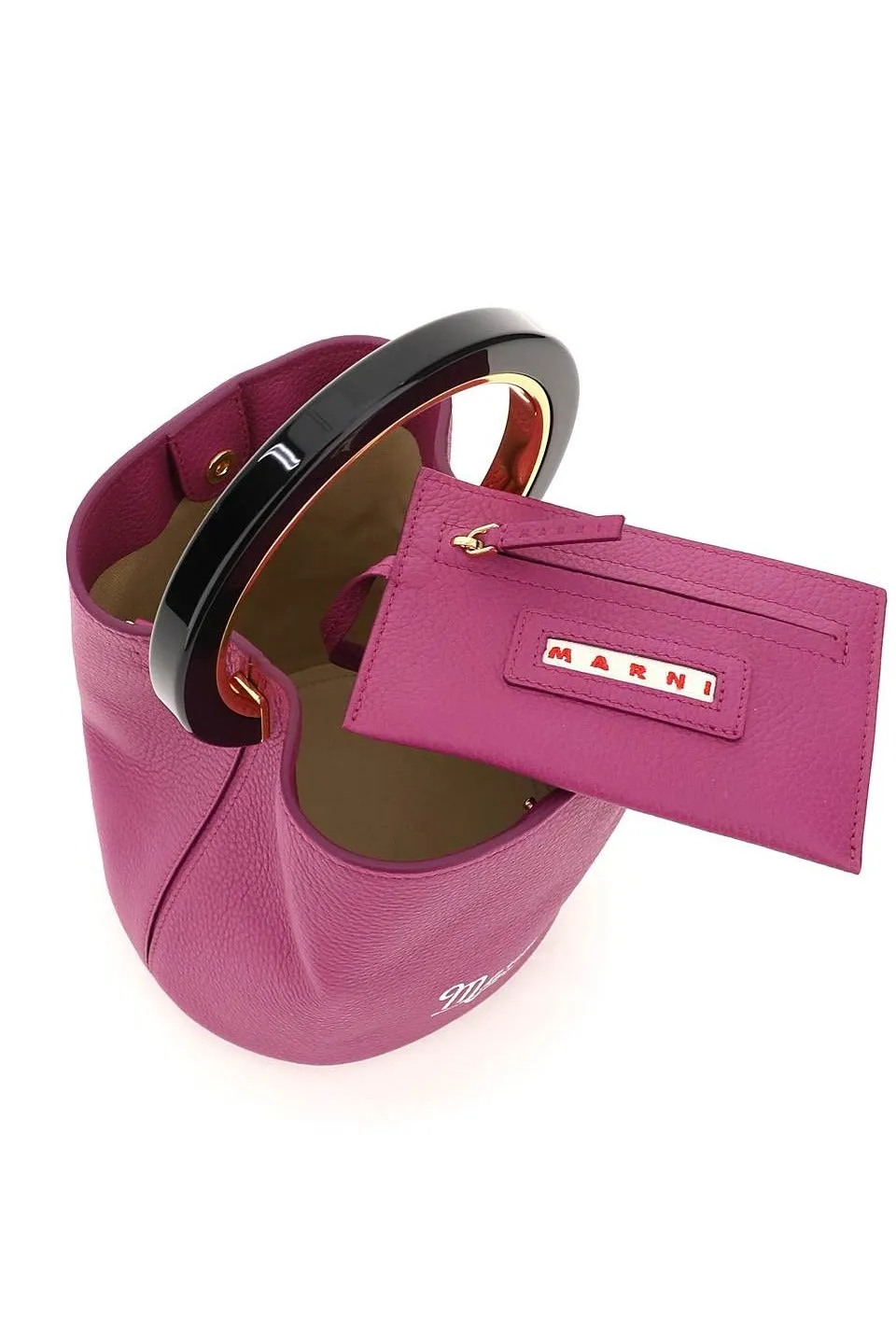 Marni Pannier Logo Print Small Tote Bag