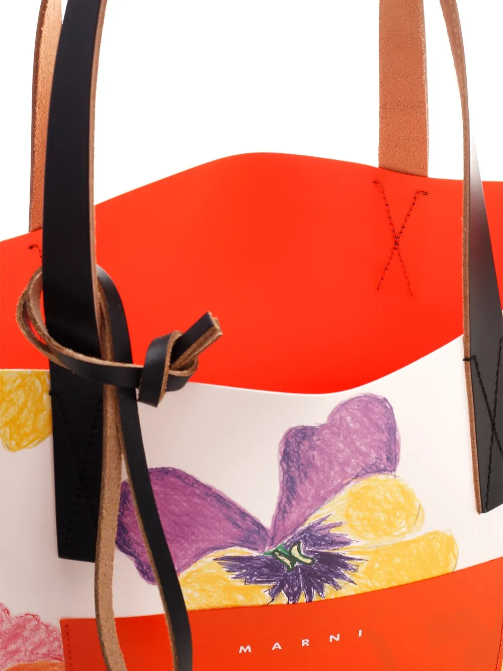 Marni Pansies Printed Shopping Bag