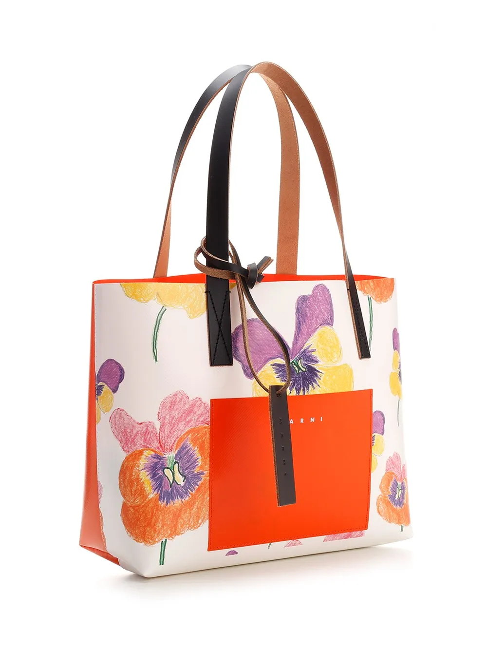 Marni Pansies Printed Shopping Bag